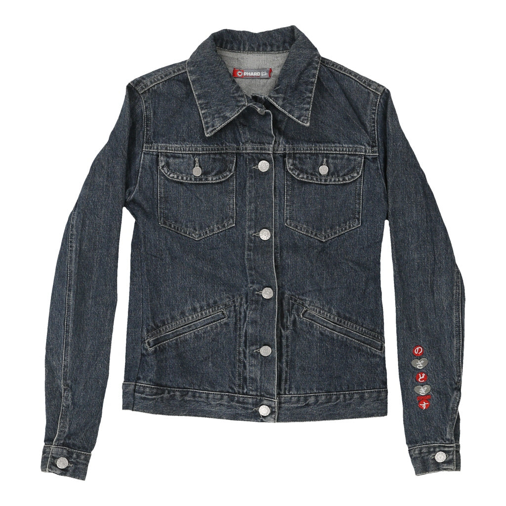 Y2K Phard Denim Jacket - XS Dark Wash Cotton Refurbished - Thrifted (note: this is a term often used to describe second- refurbished available on Cerqular