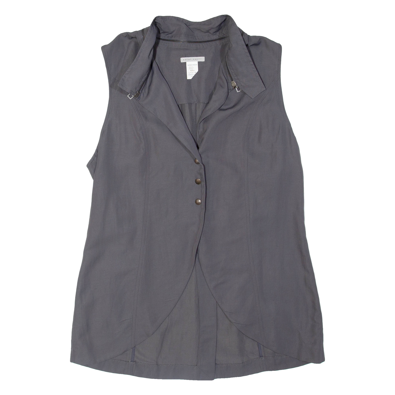 SARAH PACINI Womens Waistcoat Grey UK 4 Refurbished - N/A refurbished available on Cerqular