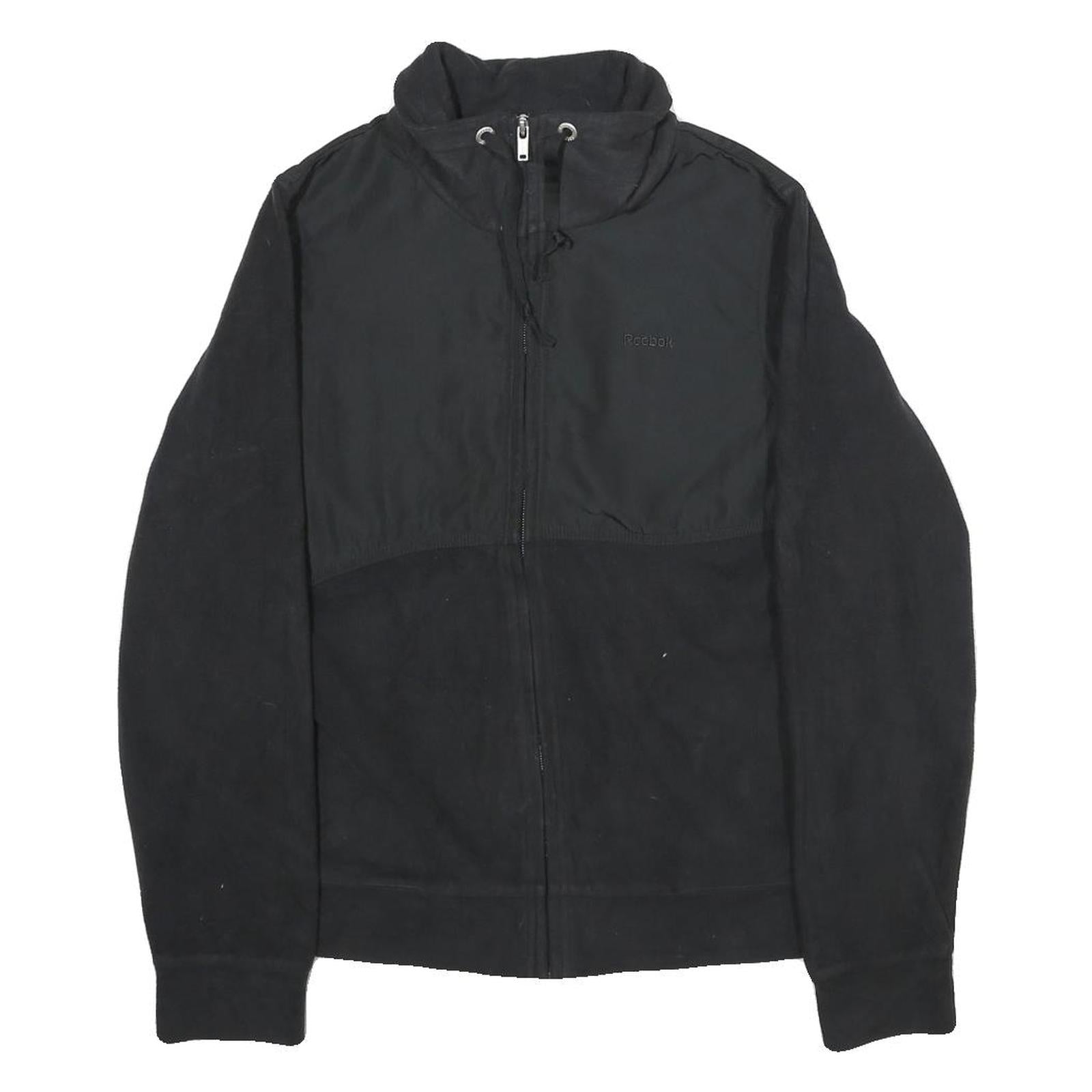 REEBOK Womens Black Polyester Jacket M Zip Plain Casual Everyday Refurbished - N/A refurbished available on Cerqular