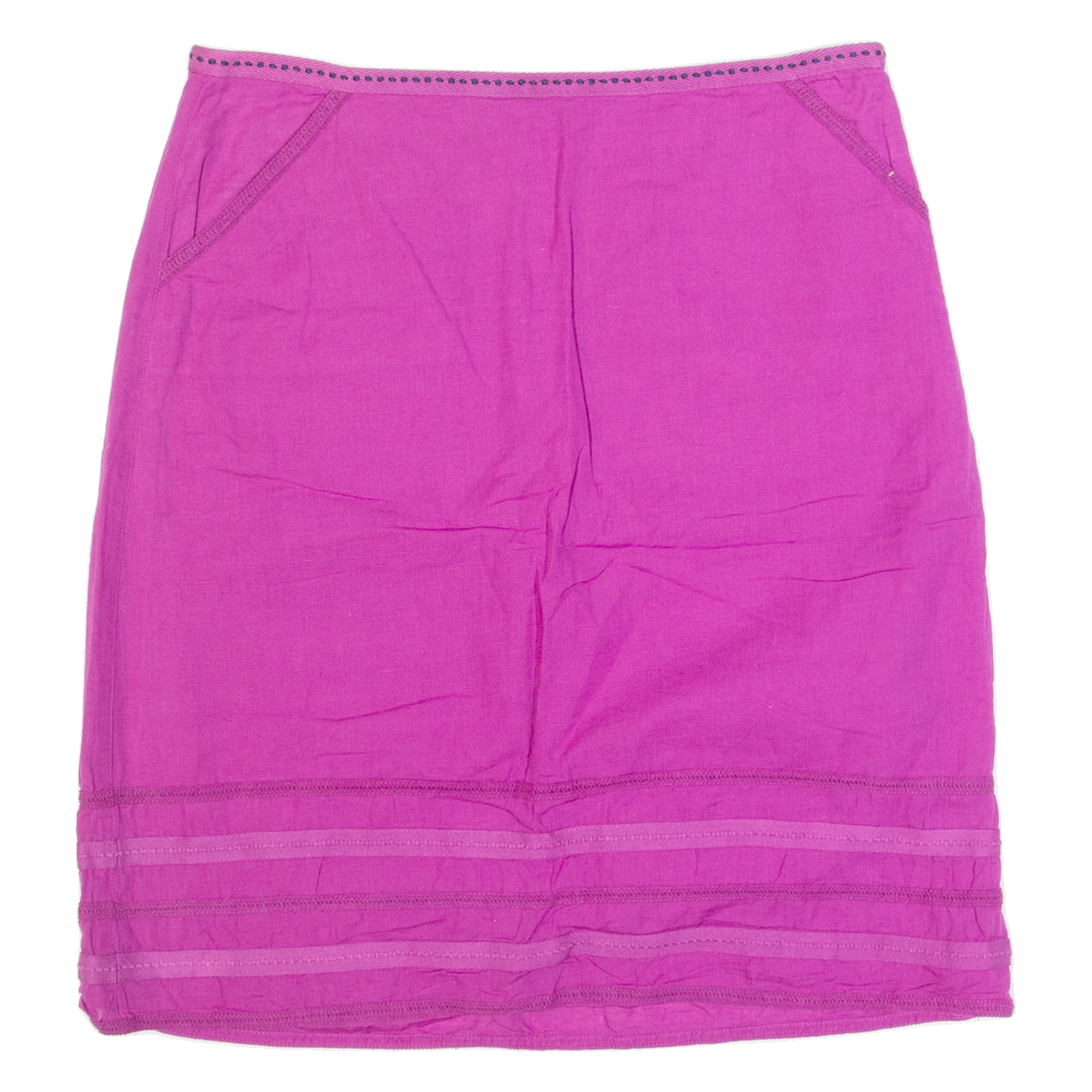 WHITE STUFF Womens Straight Skirt Purple Knee Length Linen UK 10 Refurbished - N/A refurbished available on Cerqular