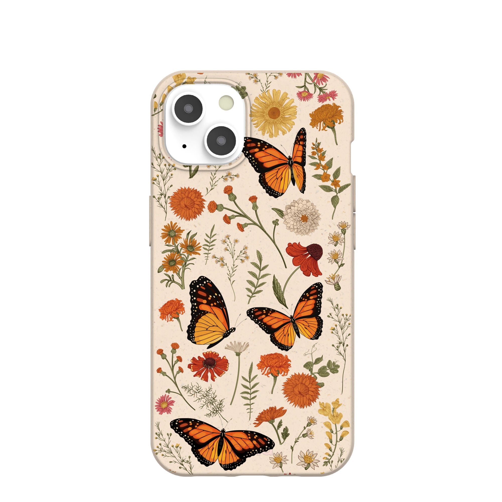 Seashell Monarch Butterfly iPhone 13 Case Refurbished - Pela Case refurbished available on Cerqular