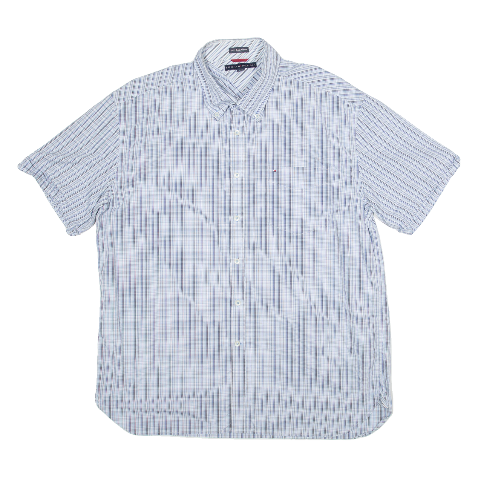 TOMMY HILFIGER 80's Ply Mens Shirt Blue Check XL Refurbished - N/A refurbished available on Cerqular
