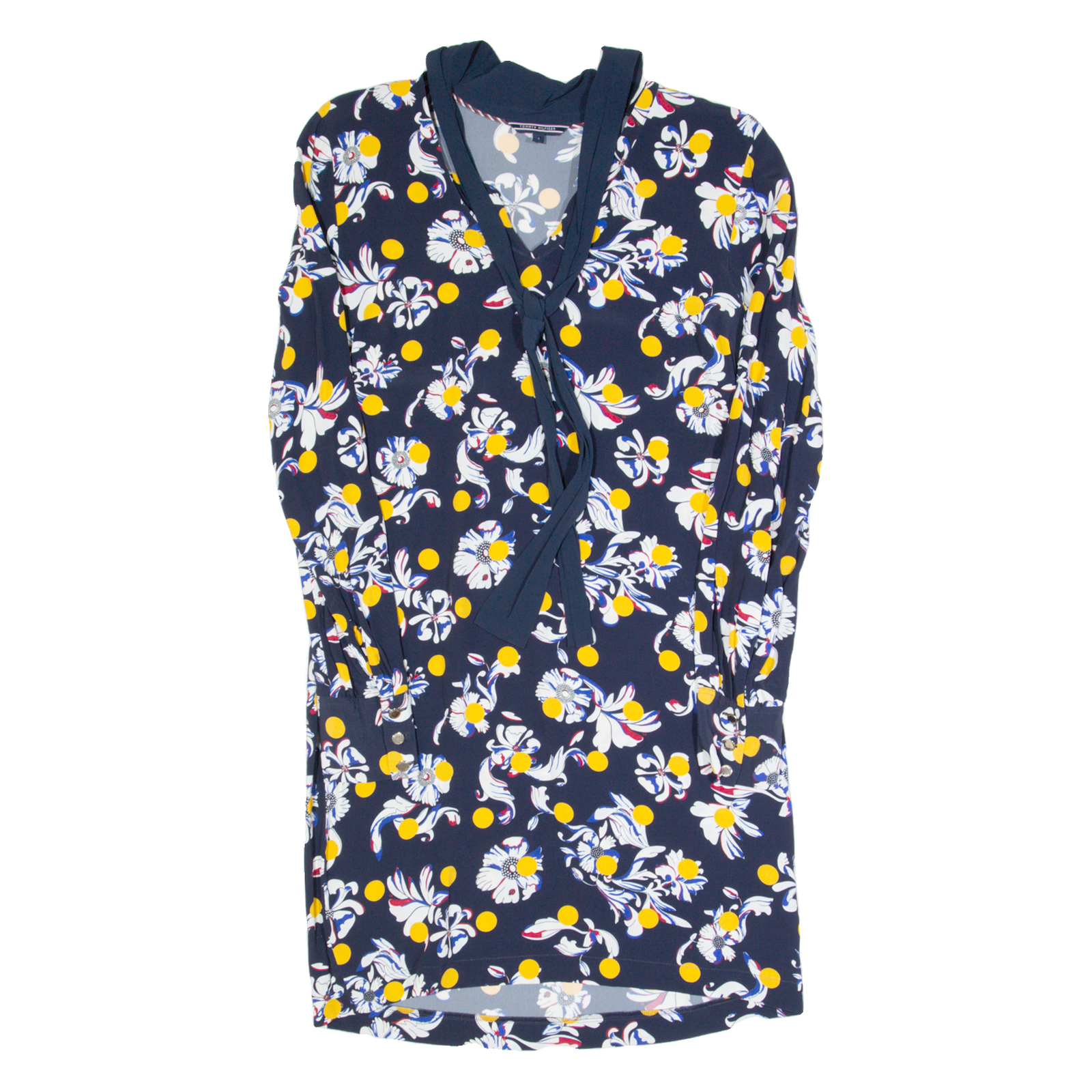 TOMMY HILFIGER Womens Day Dress Blue Floral Long Sleeve Knee Length S Refurbished - N/A refurbished available on Cerqular