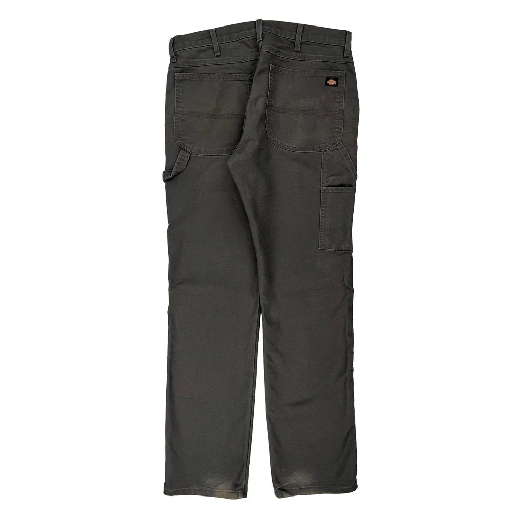 Dickies Double Knee Carpenter Trousers - 34W 31L Grey Cotton Blend Refurbished - Thrifted (note: this is a term often used to describe second- refurbished available on Cerqular