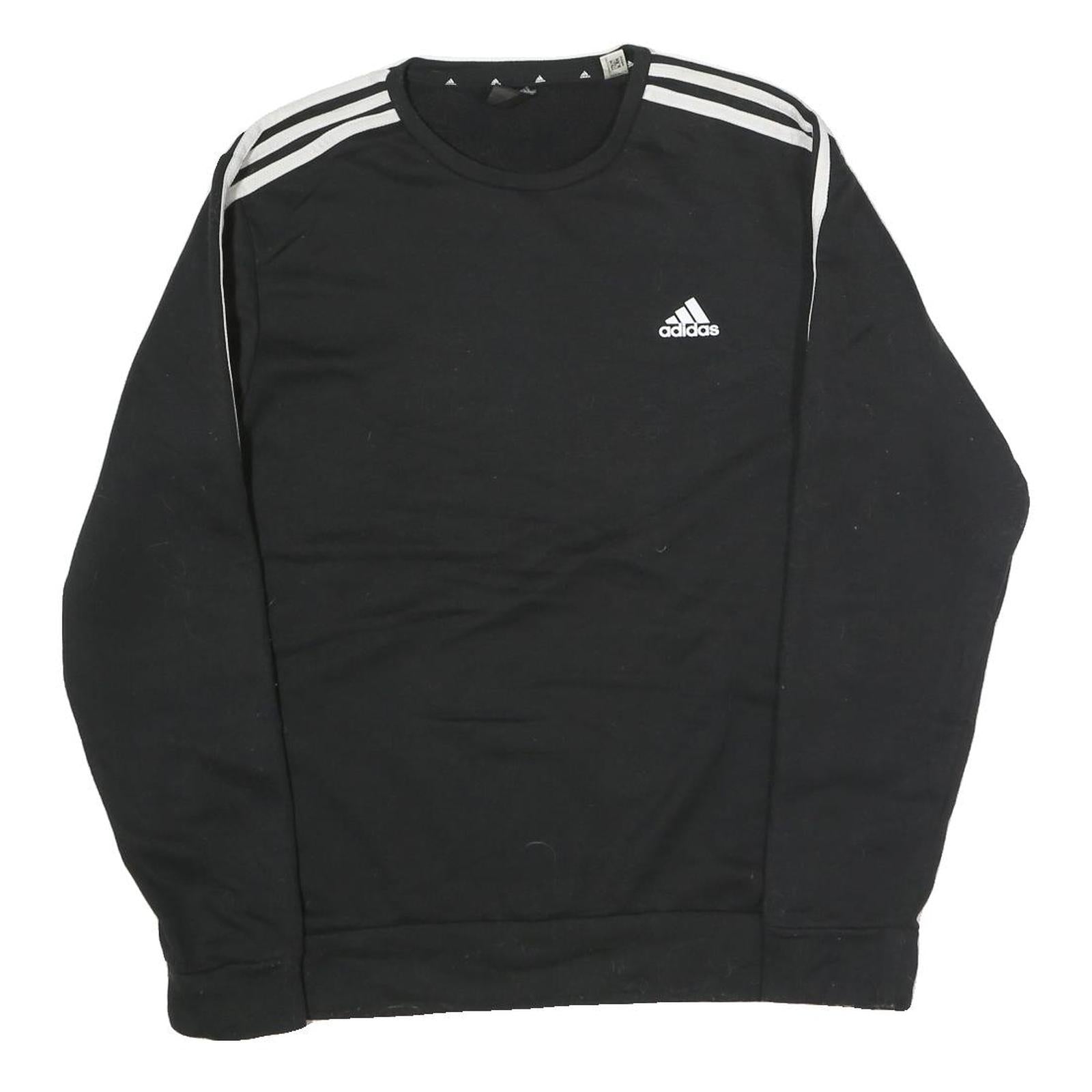 ADIDAS Mens Black & White Sweatshirt Crew Neck M Cotton Sports Casual Refurbished - N/A refurbished available on Cerqular