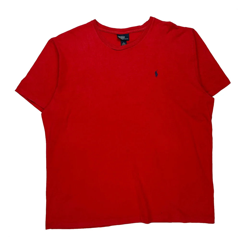 Buy Polo By Ralph Lauren T-Shirt - XL Red Cotton Refurbished - $33.49 Polo By Ralph Lauren T-Shirt - XL Red Cotton Refurbished - Thrifted (note: this is a term often used to describe second- refurbished available on Cerqular
