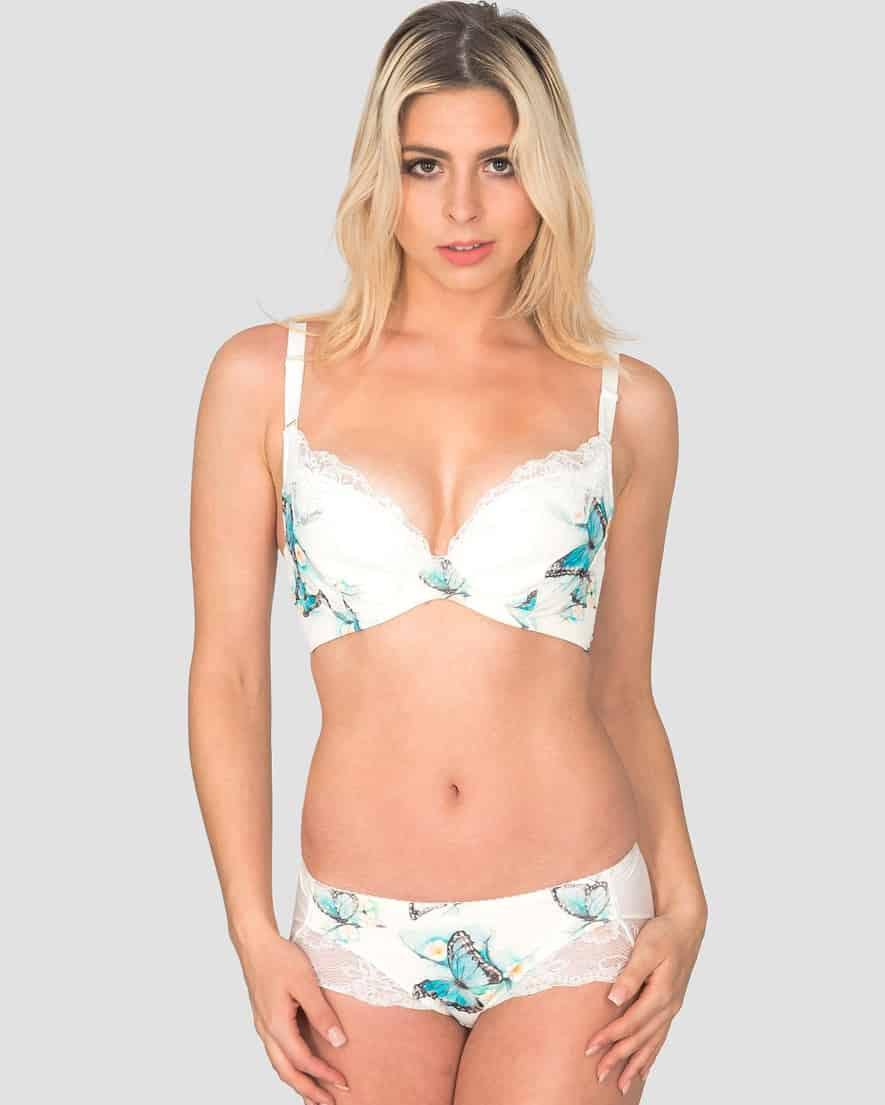 Morpho - Bendable Wire Silk & Organic Cotton Bra | Size: 42B Refurbished - Julie May Lingerie refurbished available on Cerqular