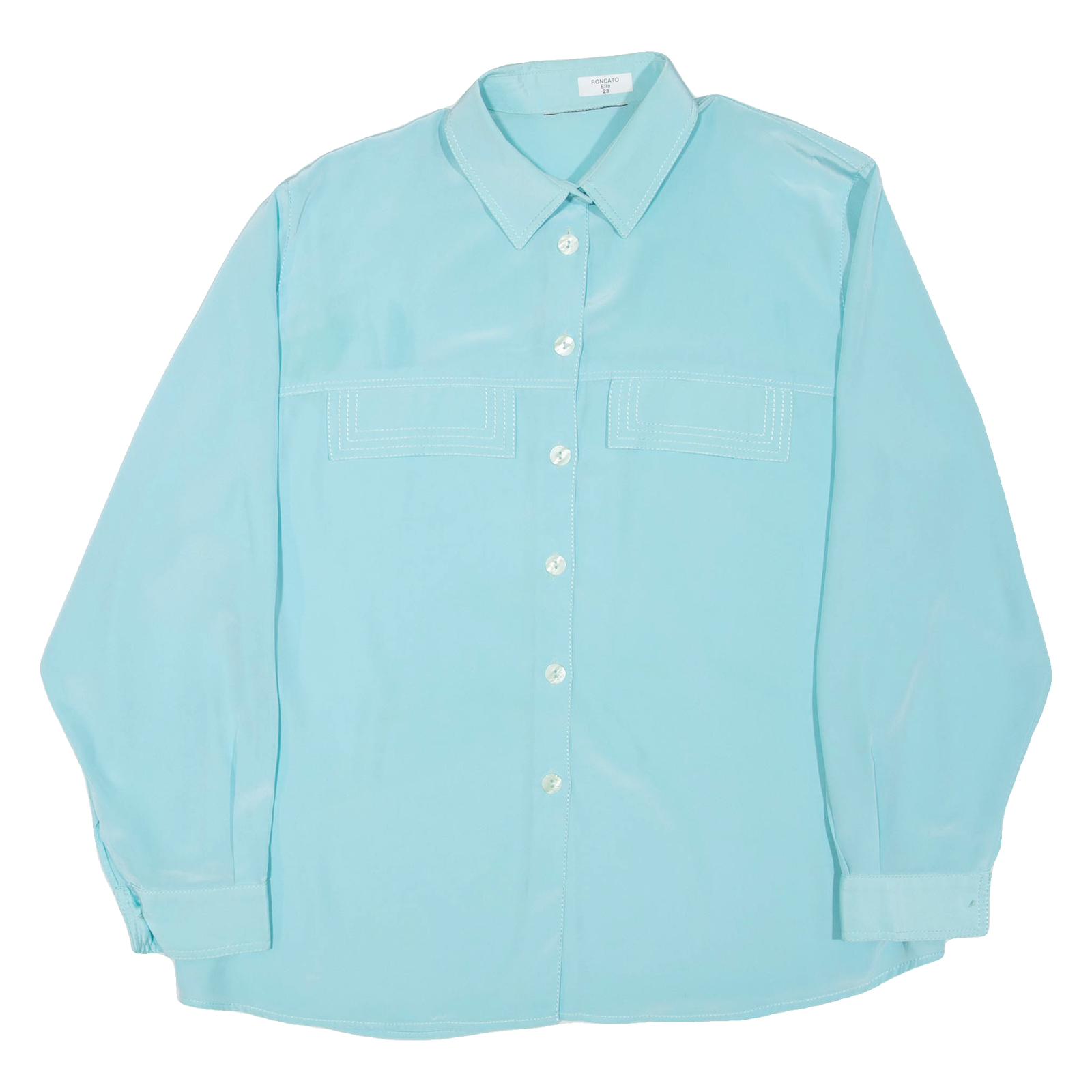 Womens Plain Shirt Blue 3/4 Sleeve L Refurbished - N/A refurbished available on Cerqular