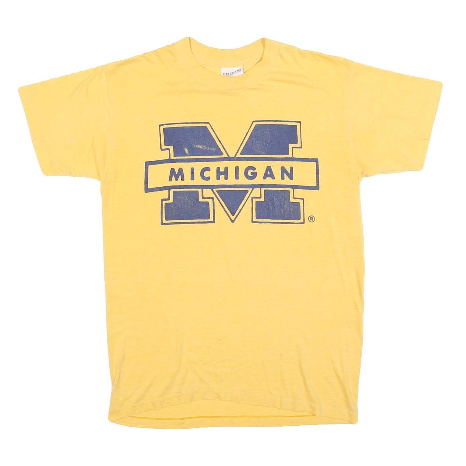 STREET WISE Womens Yellow Michigan Graphic T-Shirt L Short Sleeve Crew Neck Refurbished - N/A refurbished available on Cerqular