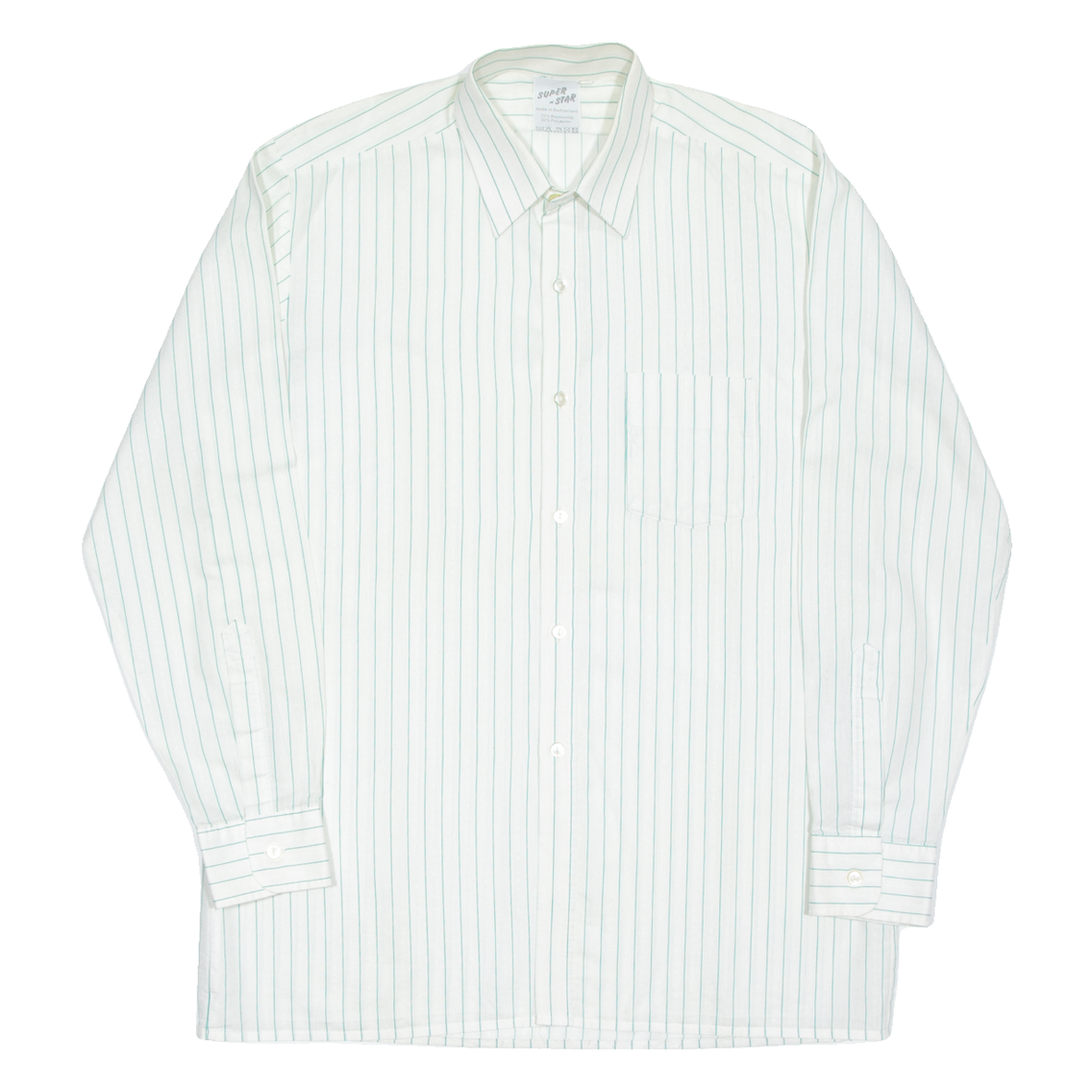 SUPER N STAR Mens Shirt White Striped Long Sleeve XL Refurbished - N/A refurbished available on Cerqular