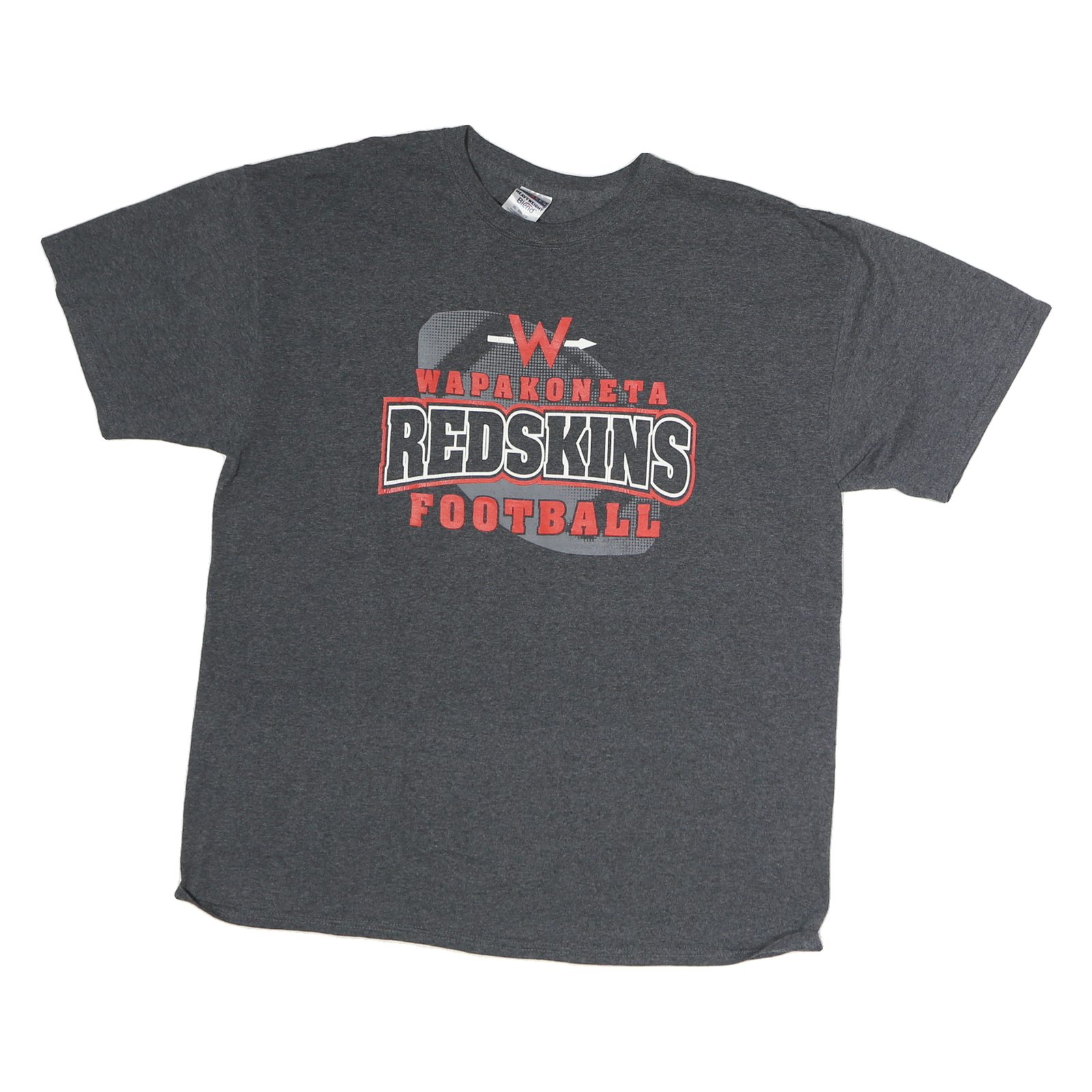 JERZEES Mens Grey Wapakoneta Redskins Football Graphic T-Shirt XL Short Sleeve Refurbished - N/A refurbished available on Cerqular