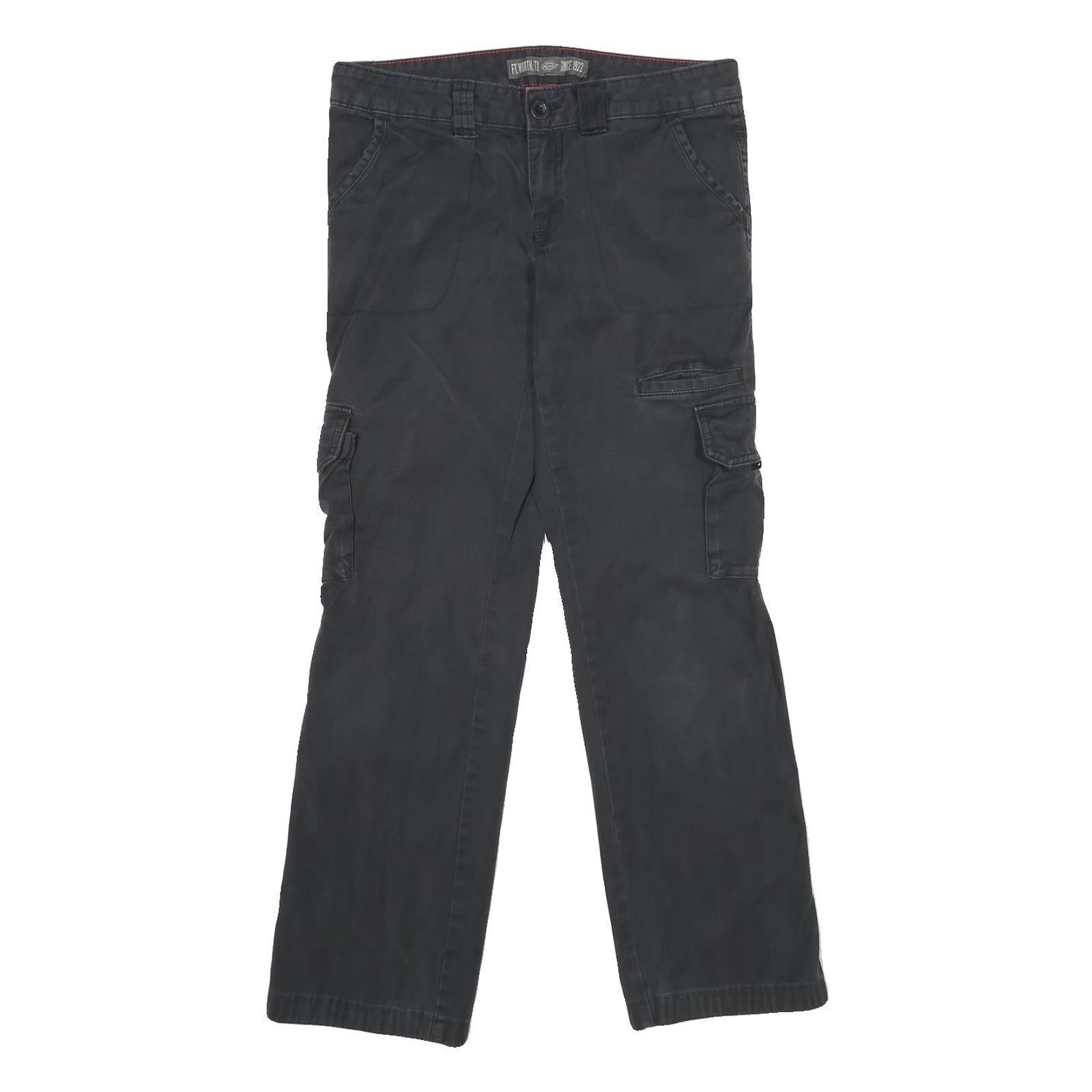 DICKIES Womens Relaxed Black Cargo Trousers Size W30 L30 Casual Workwear Zip Refurbished - N/A refurbished available on Cerqular