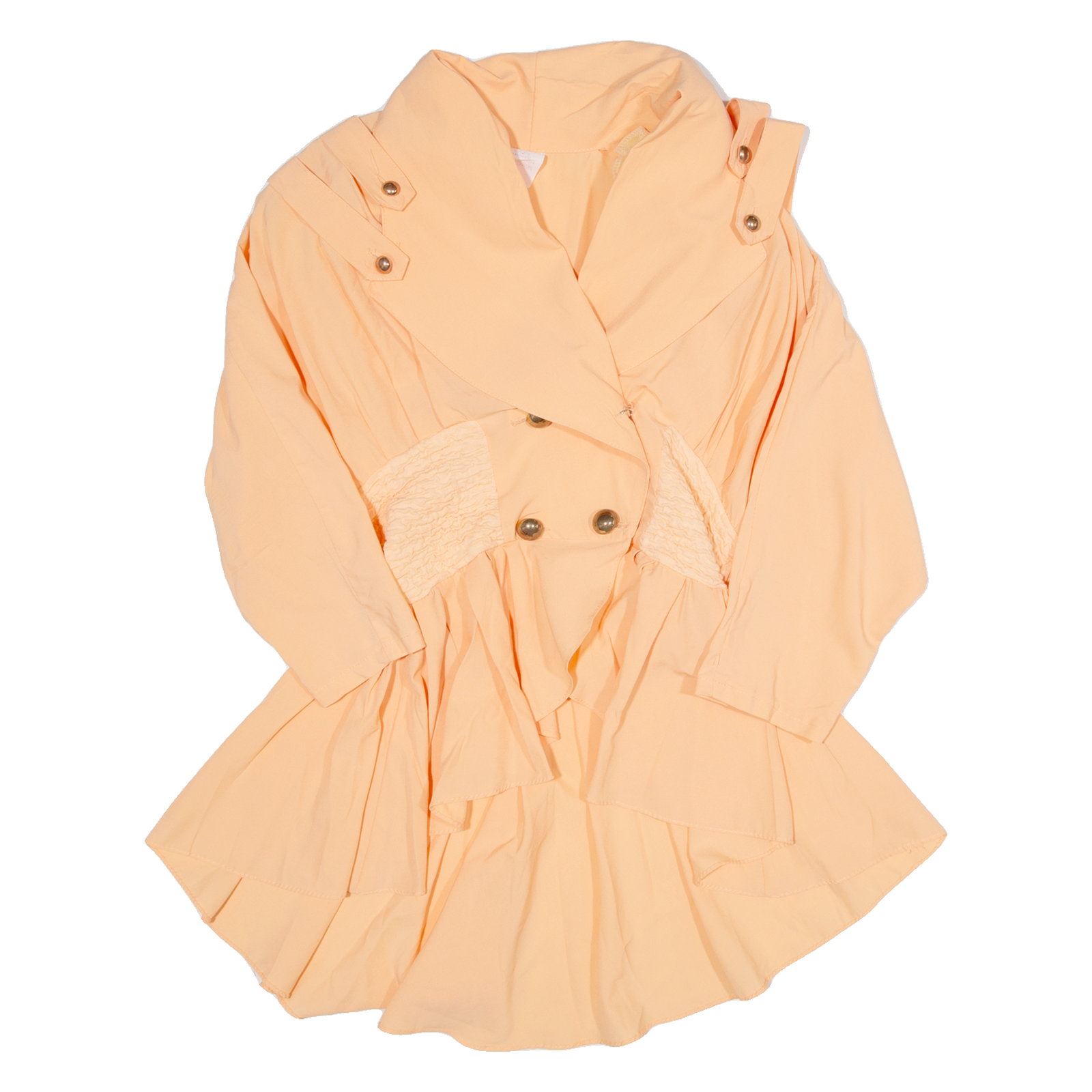 Womens Smock Blouse Orange Collared Long Sleeve XXS Refurbished - N/A refurbished available on Cerqular