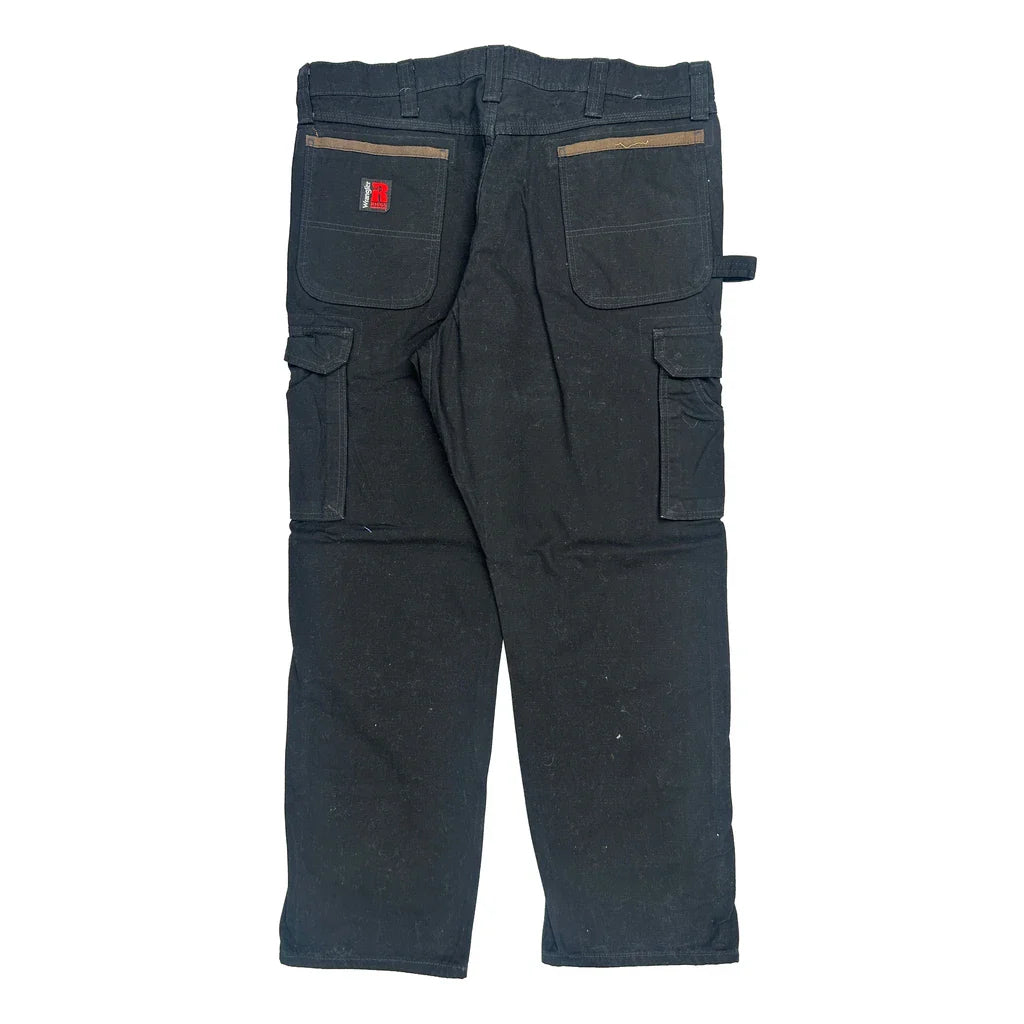 Buy Wrangler Cargo Trousers - 39W 32L Black Cotton Refurbished - $40.19 Wrangler Cargo Trousers - 39W 32L Black Cotton Refurbished - Thrifted (note: this is a term often used to describe second- refurbished available on Cerqular