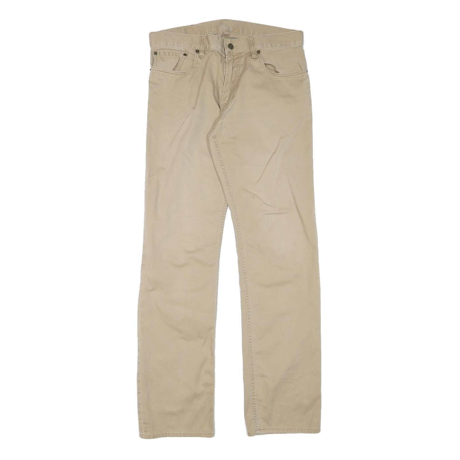 POLO RALPH LAUREN Mens Regular Fit Beige Cotton Blend Trousers W32 L34 Zip Refurbished - N/A refurbished available on Cerqular