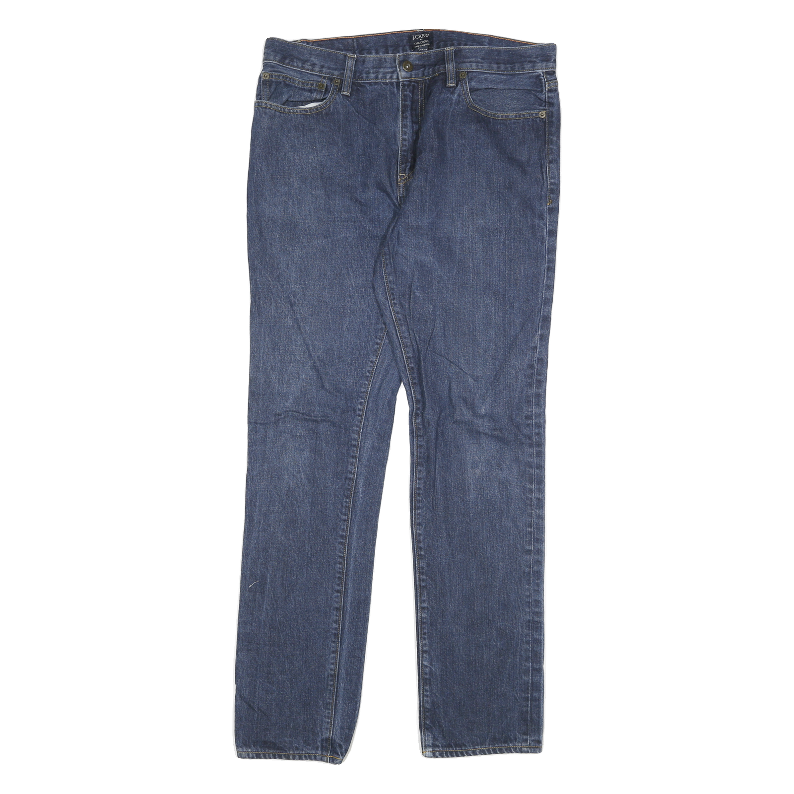 J CREW Mens Jeans Blue Slim Skinny Denim Medium W34 L34 Stretch Zip Closure Refurbished - N/A refurbished available on Cerqular