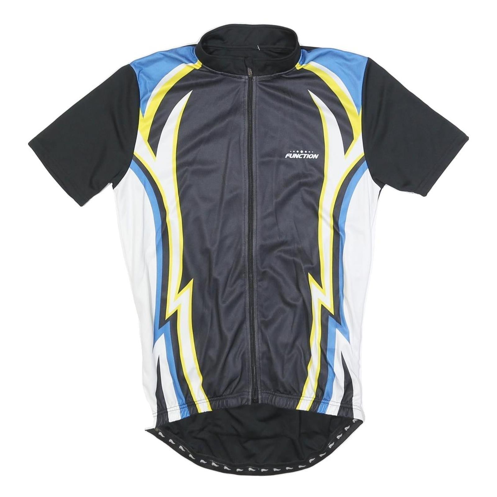 CRIVIT Mens Black Blue & Yellow Cycling Jersey M Short Sleeve Zip Front Refurbished - N/A refurbished available on Cerqular