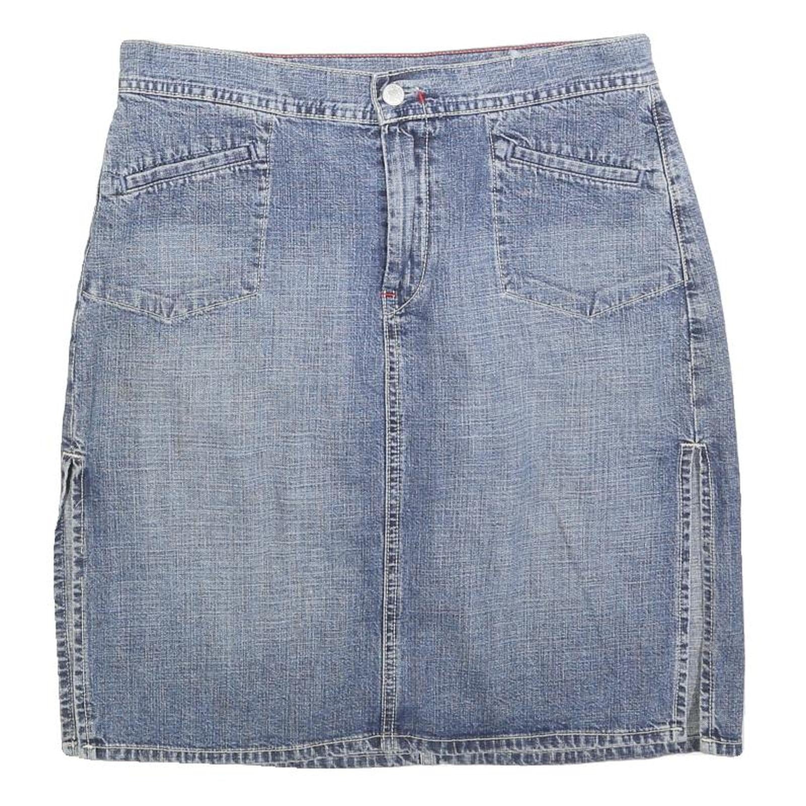 LUCKY BRAND Womens Blue Denim Mini Skirt Cotton Blend Zip Pocket Size M Casual Refurbished - N/A refurbished available on Cerqular