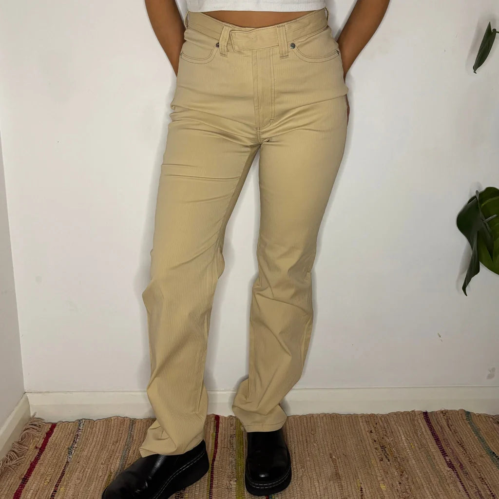 Dolce & Gabbana Pinstripe Trousers - 28W UK 8 Beige Cotton Blend Refurbished - Thrifted (note: this is a term often used to describe second- refurbished available on Cerqular