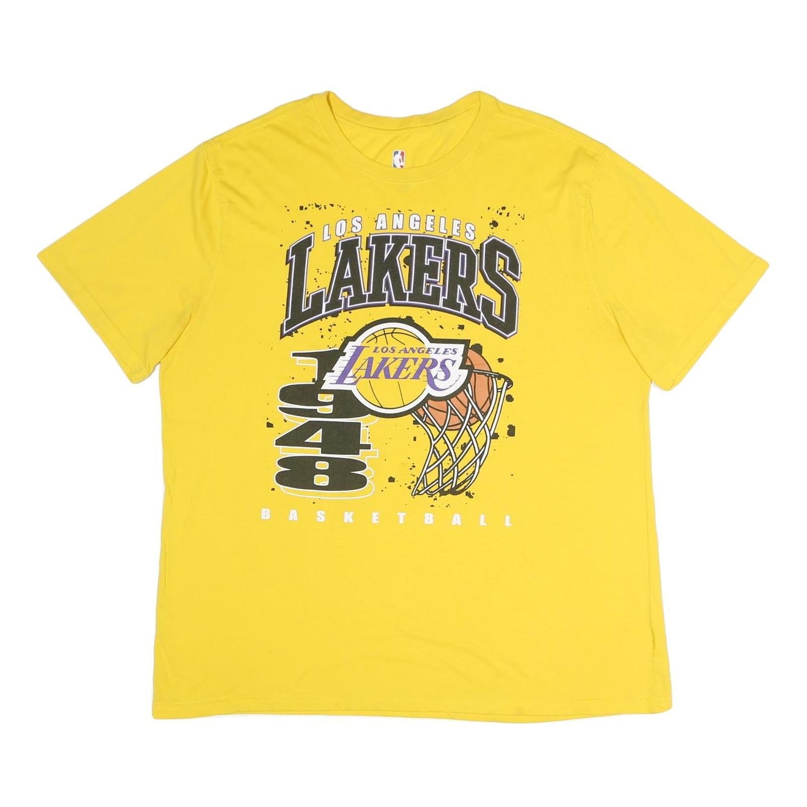 NBA Mens Yellow Los Angeles Lakers Basketball T-Shirt 2XL Short Sleeve Crew Neck Refurbished - N/A refurbished available on Cerqular