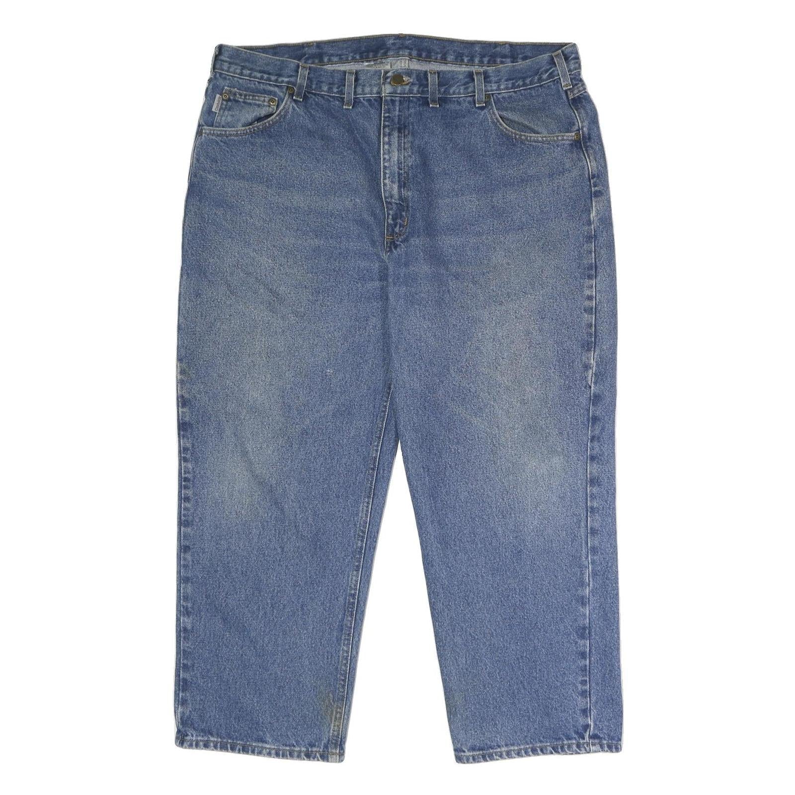 CARHARTT Mens Relaxed Blue Denim W44 L28 Cotton Jeans Zip Casual Workwear Refurbished - N/A refurbished available on Cerqular