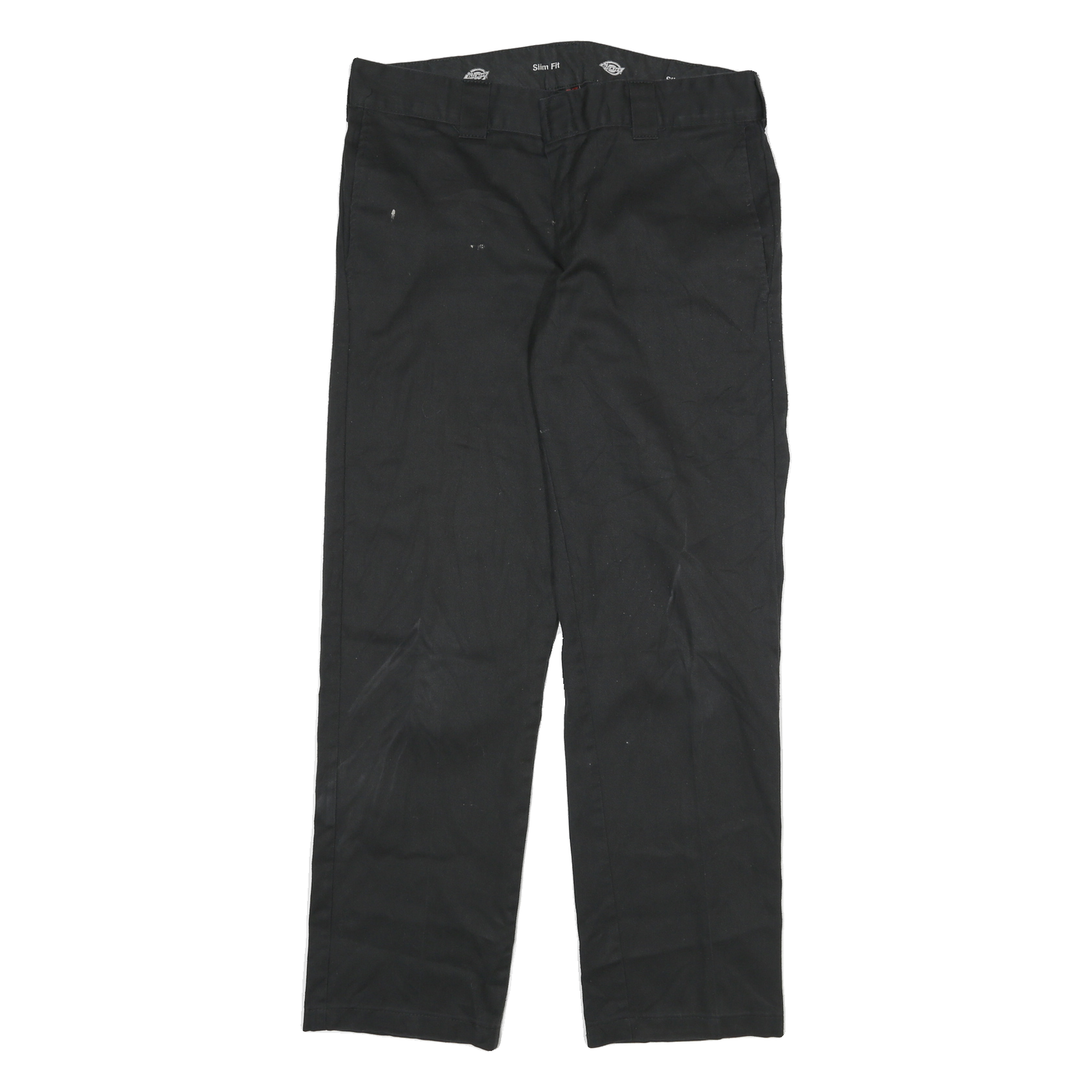 DICKIES Mens Cotton Blend Black Slim Fit Straight Trousers W32 L30 Workwear Refurbished - N/A refurbished available on Cerqular