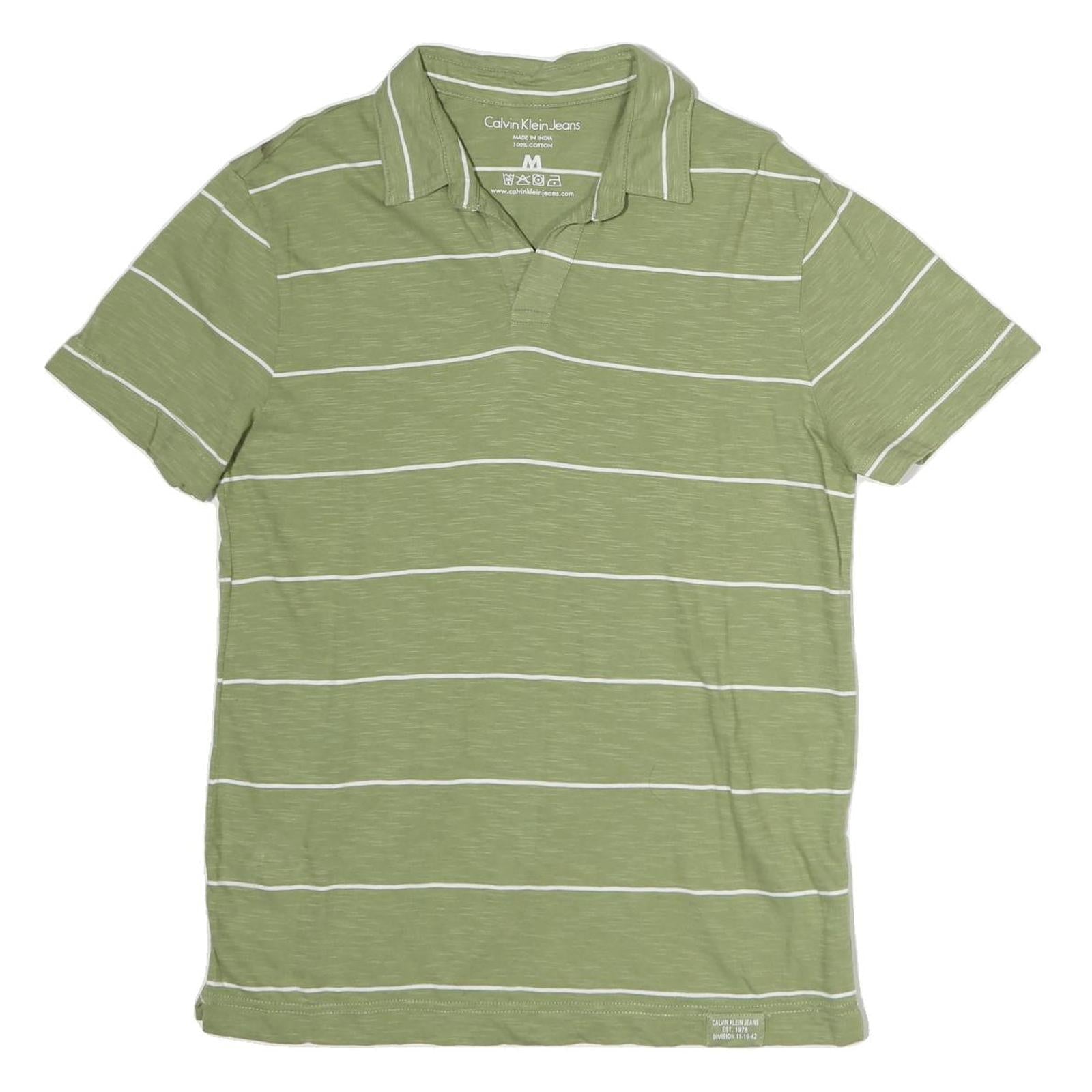 Buy CALVIN KLEIN JEANS Mens Green & White Striped Short Sleeve Polo Shirt M Cotton Refurbished - $29.89 CALVIN KLEIN JEANS Mens Green & White Striped Short Sleeve Polo Shirt M Cotton Refurbished - N/A refurbished available on Cerqular