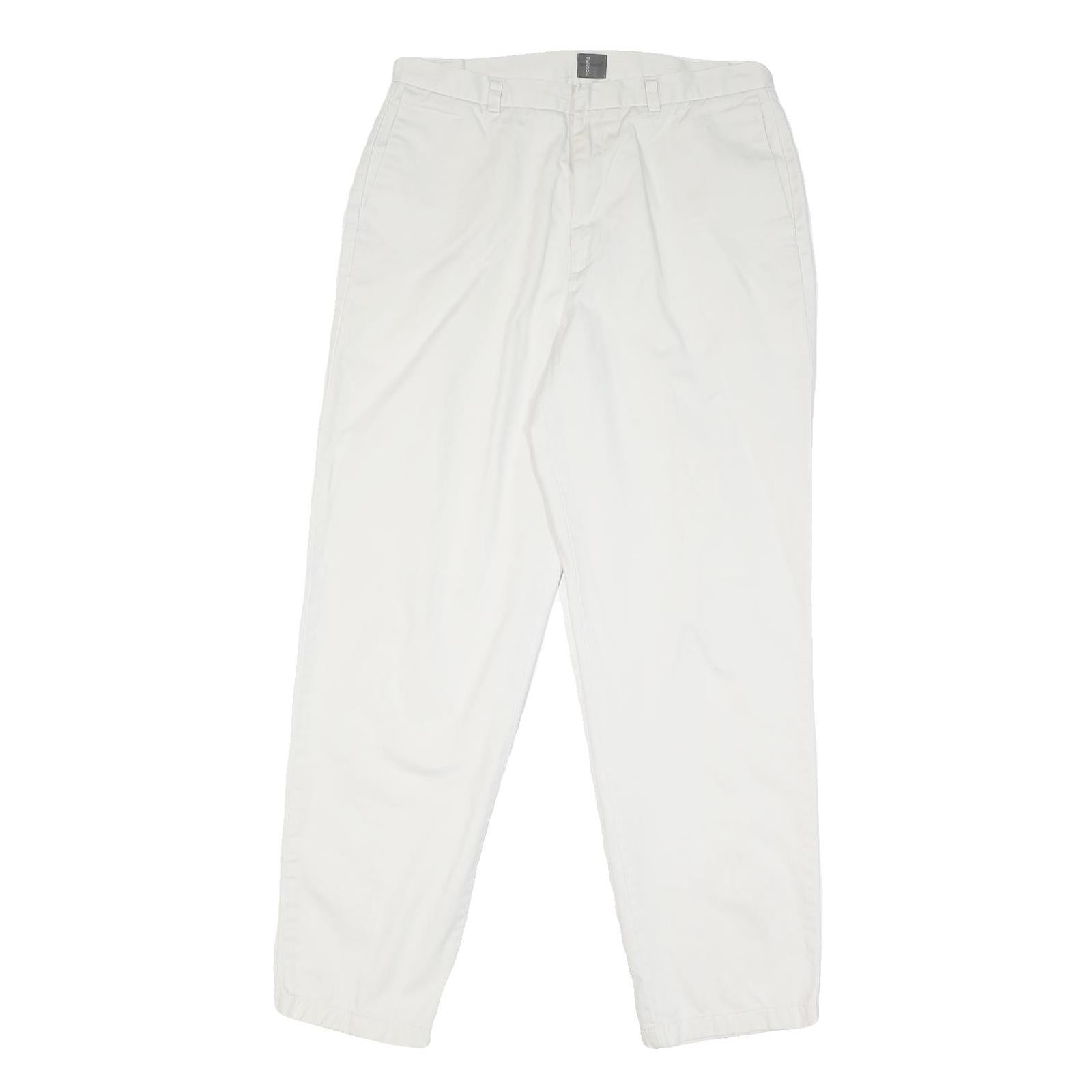 DOCKERS Mens Cotton Blend White Regular Straight Trousers W32 L30 Classic Fit Refurbished - N/A refurbished available on Cerqular