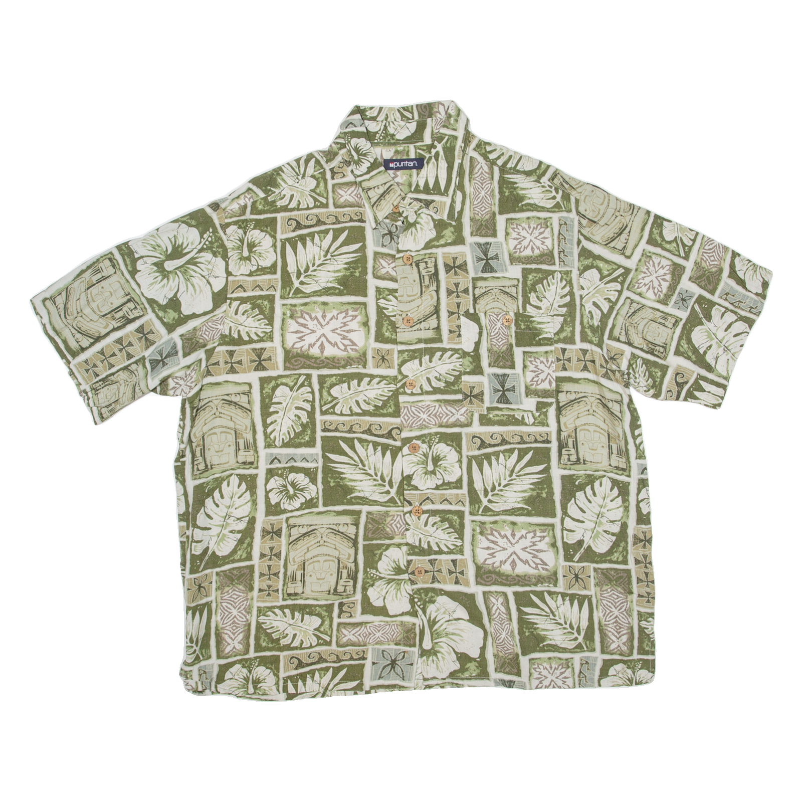 Buy PURITAN Mens Shirt Green Floral L Refurbished - $18.19 PURITAN Mens Shirt Green Floral L Refurbished - N/A refurbished available on Cerqular