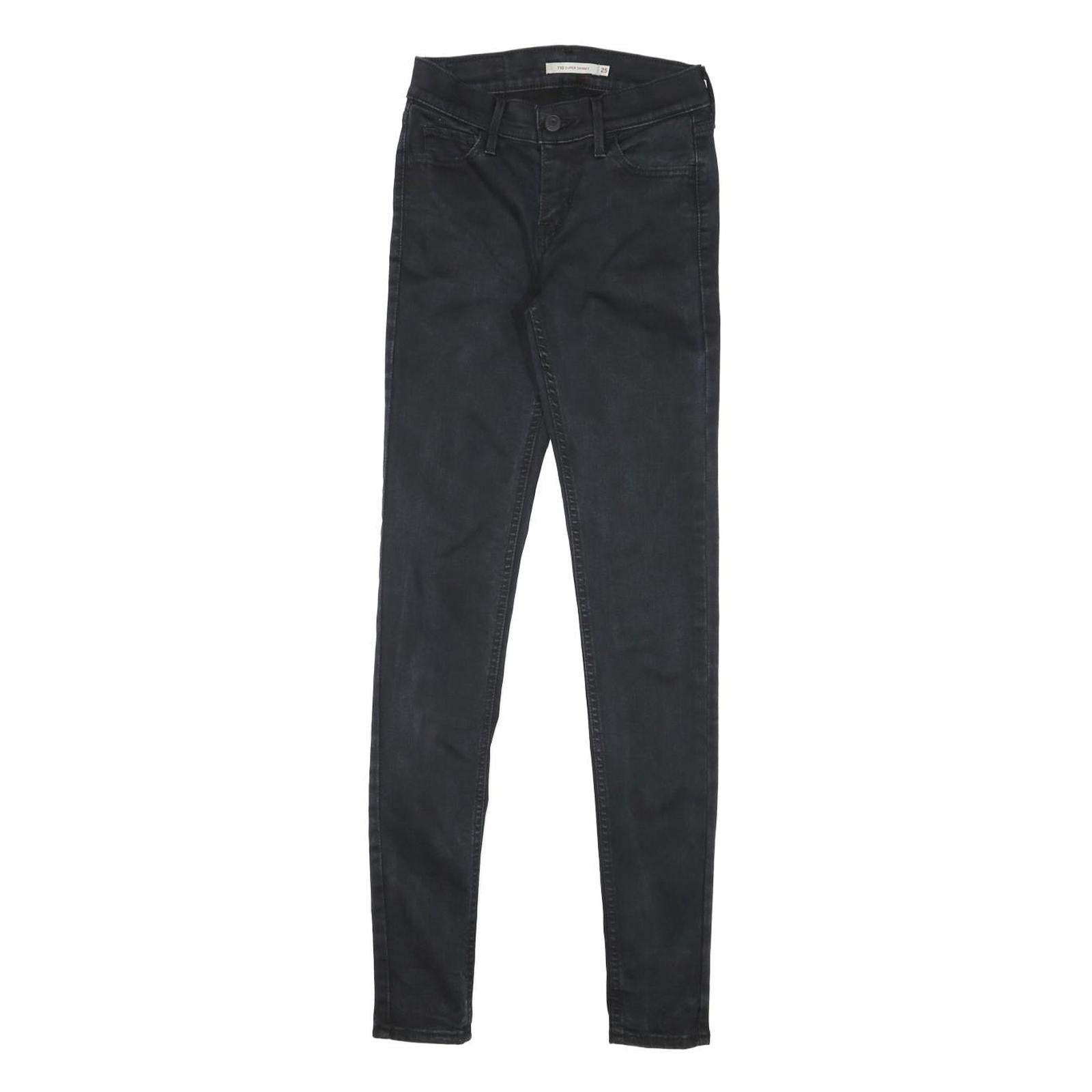 LEVIS 710 Womens Jeans Black Slim Skinny Denim Raw W22 L29 Stretch High Waist Refurbished - N/A refurbished available on Cerqular
