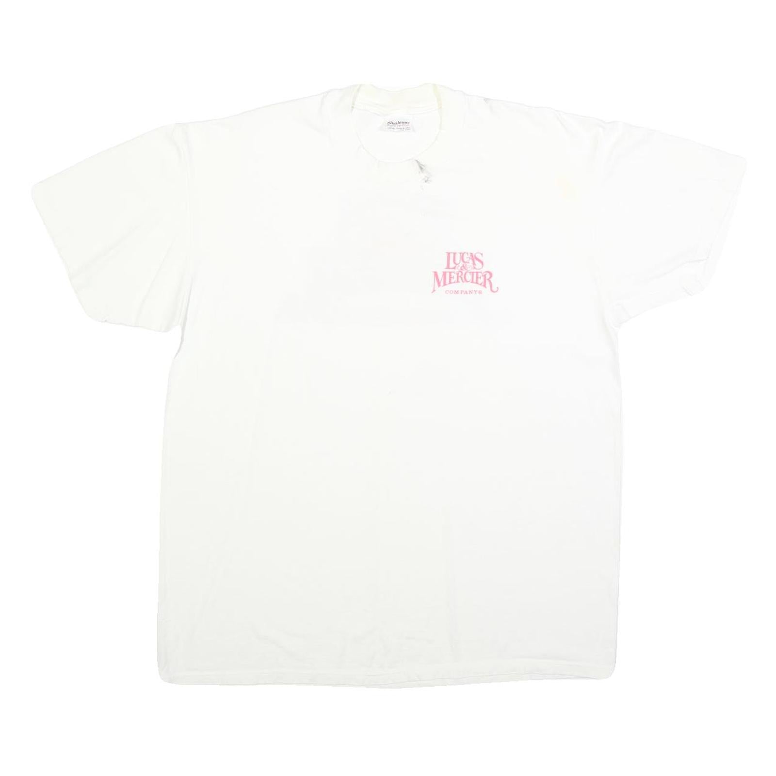 STEDMAN Mens White Lucas & Mercier Graphic T-Shirt L Short Sleeve Crew Neck Refurbished - N/A refurbished available on Cerqular