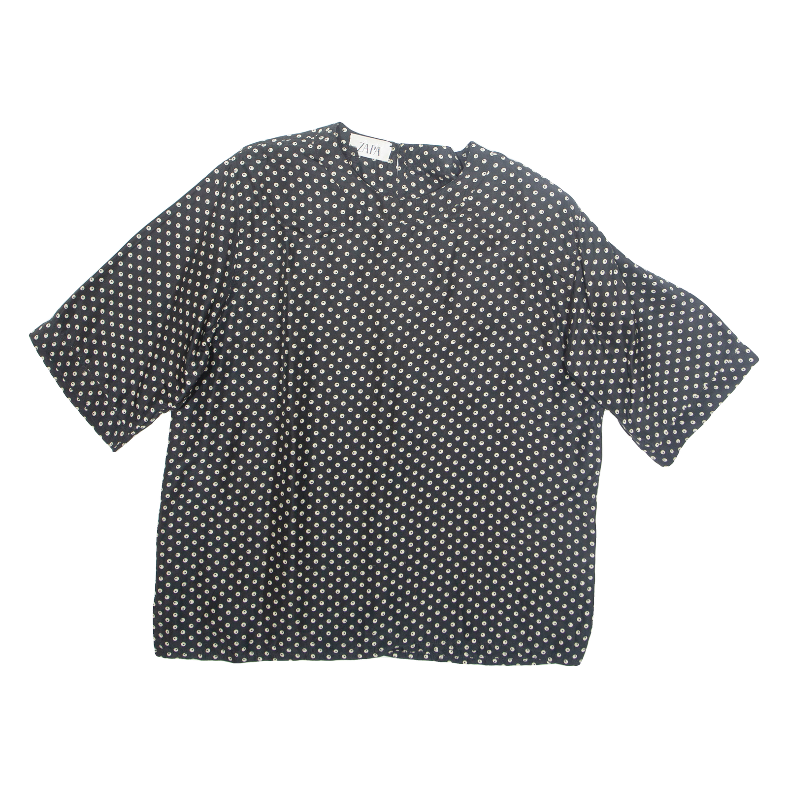 ZAPA Womens Printed Blouse Black Spotted L Refurbished - N/A refurbished available on Cerqular