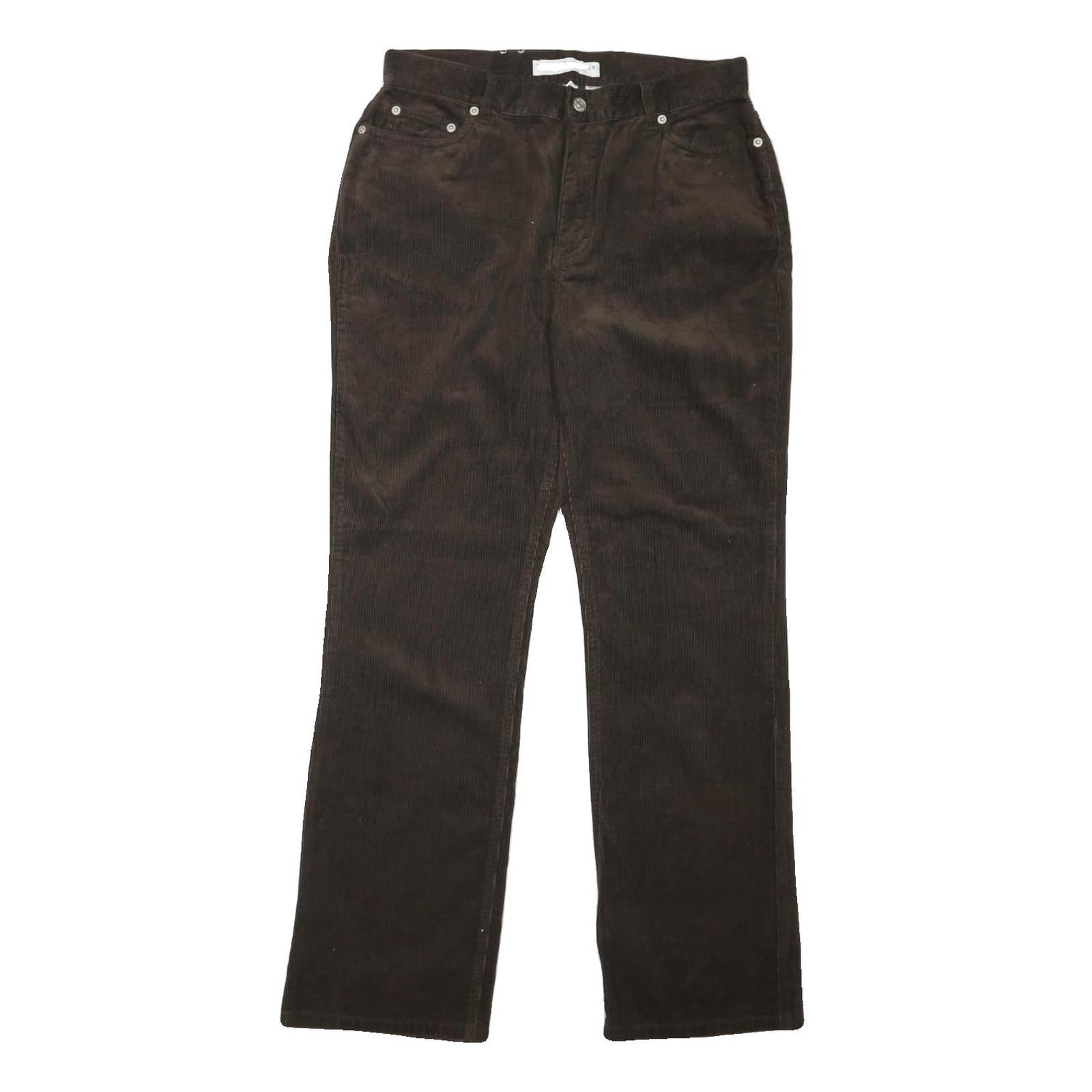 TOMMY HILFIGER Womens Brown Cotton Blend Regular Fit Straight Trousers W32 L31 Refurbished - N/A refurbished available on Cerqular