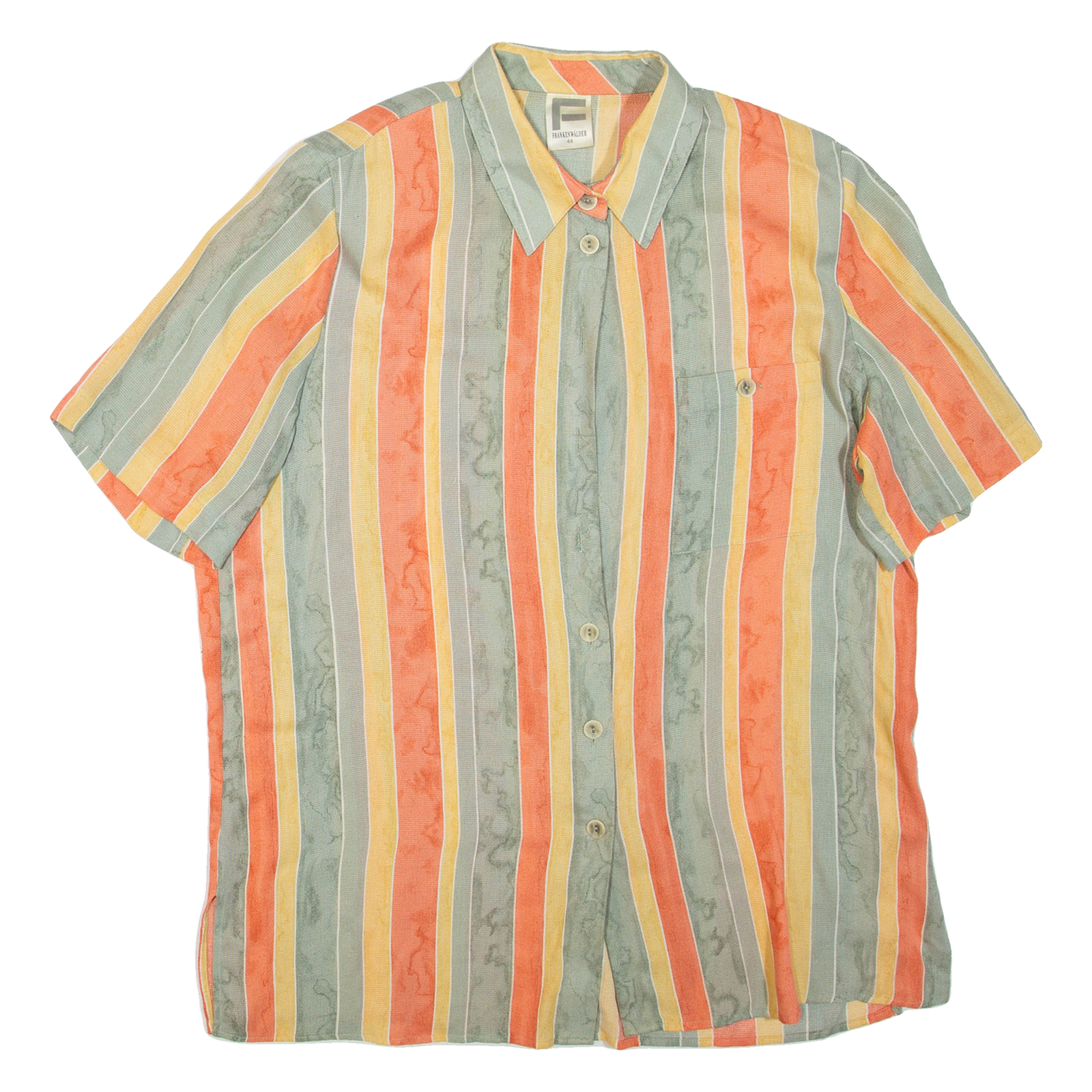 FRANKENWALDER Womens Printed Shirt Grey Collared Striped L Refurbished - N/A refurbished available on Cerqular