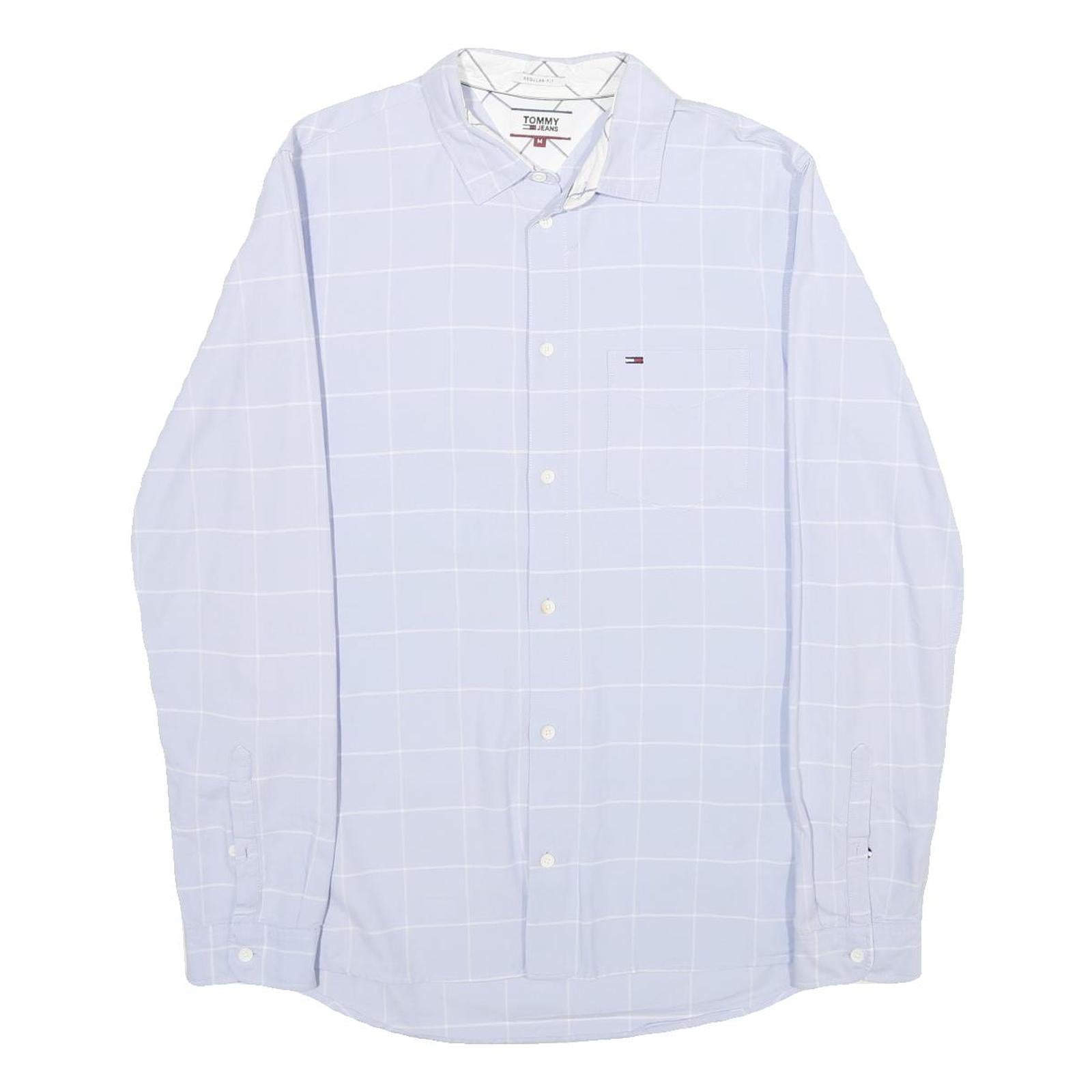 Buy TOMMY JEANS Mens Blue & White Checked Shirt M Cotton Casual Button Down Refurbished - $28.59 TOMMY JEANS Mens Blue & White Checked Shirt M Cotton Casual Button Down Refurbished - N/A refurbished available on Cerqular