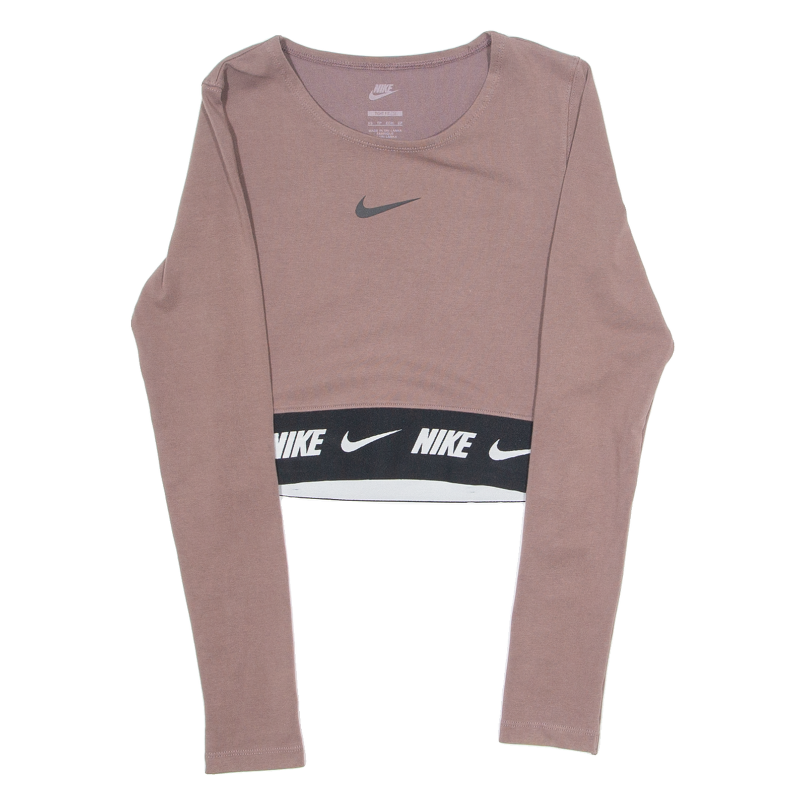 Buy NIKE Cropped Tight Fit Womens T-Shirt Brown Long Sleeve Crew Neck XS Refurbished - $22.09 NIKE Cropped Tight Fit Womens T-Shirt Brown Long Sleeve Crew Neck XS Refurbished - N/A refurbished available on Cerqular