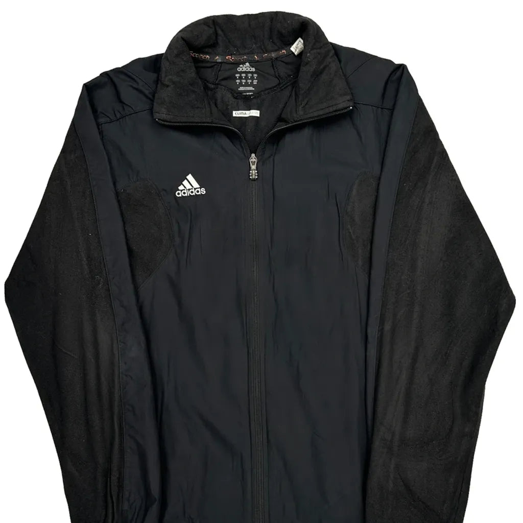 Climawarm Adidas Track Jacket - Medium Black Polyester Refurbished - Thrifted (note: this is a term often used to describe second- refurbished available on Cerqular