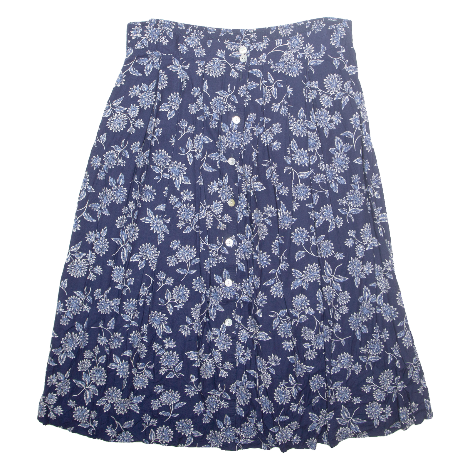 Womens A-Line Skirt Blue Midi Floral L Refurbished - N/A refurbished available on Cerqular