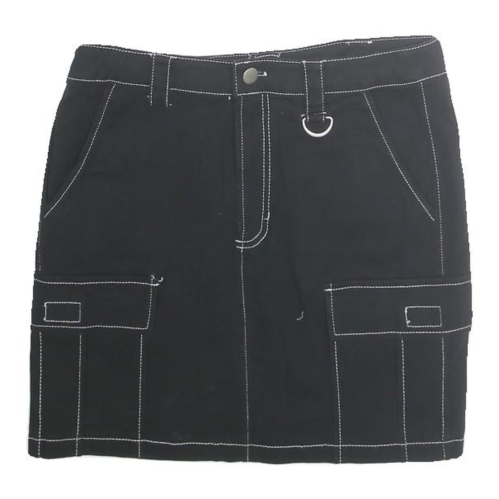 SO Womens Black Contrast Stitch Cargo Mini Cotton Skirt Size S Functional Refurbished - N/A refurbished available on Cerqular