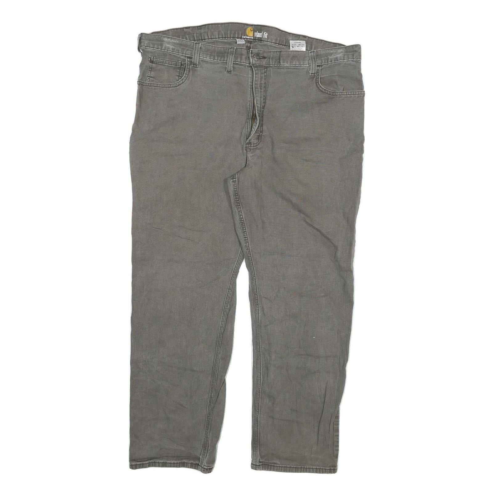 CARHARTT Mens Jeans Grey Relaxed Straight Denim Medium W44 L30 Workwear Zip Refurbished - N/A refurbished available on Cerqular