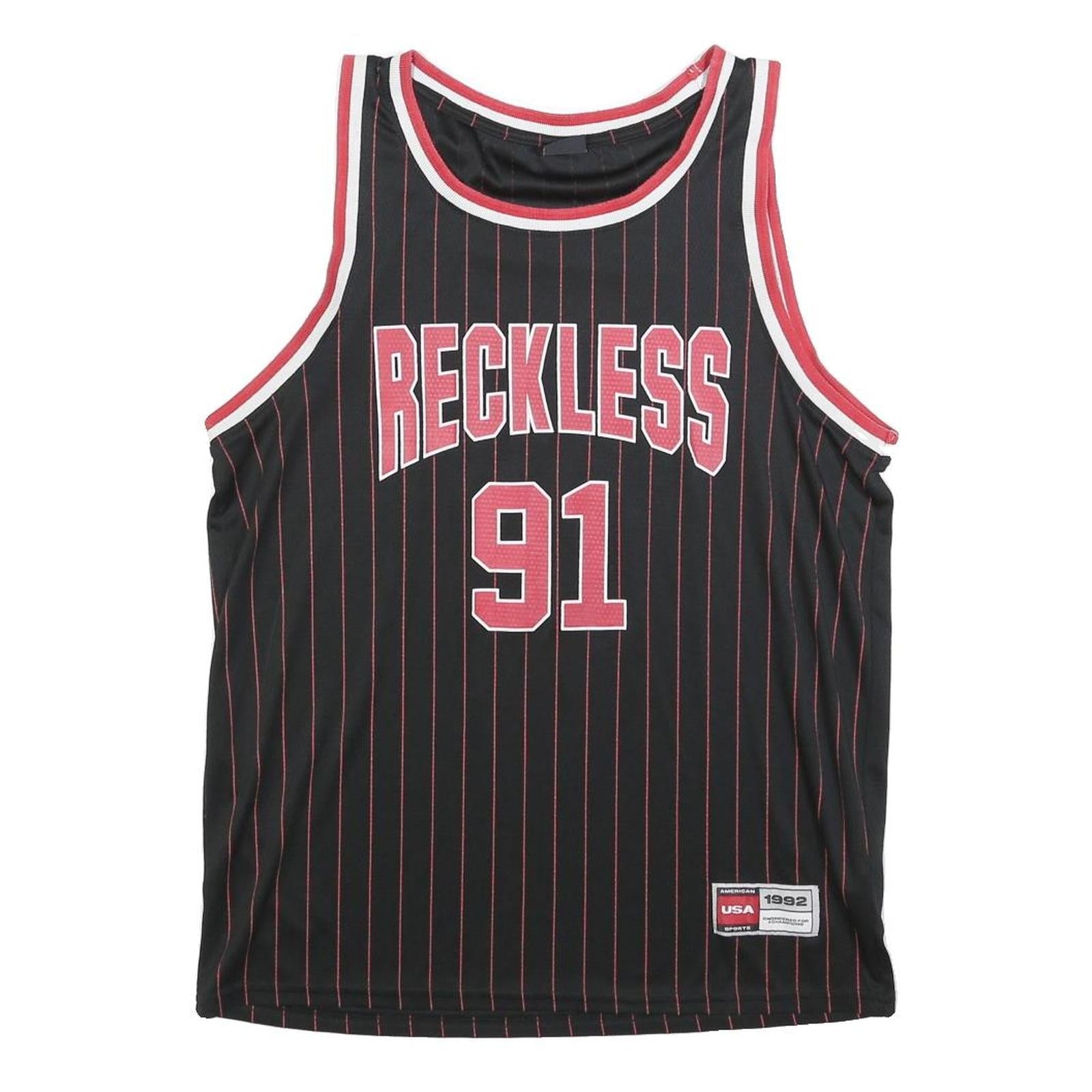 FSBN Mens Black & Red Sporty Sleeveless Jersey M Crew Neck Basketball Vest Refurbished - N/A refurbished available on Cerqular