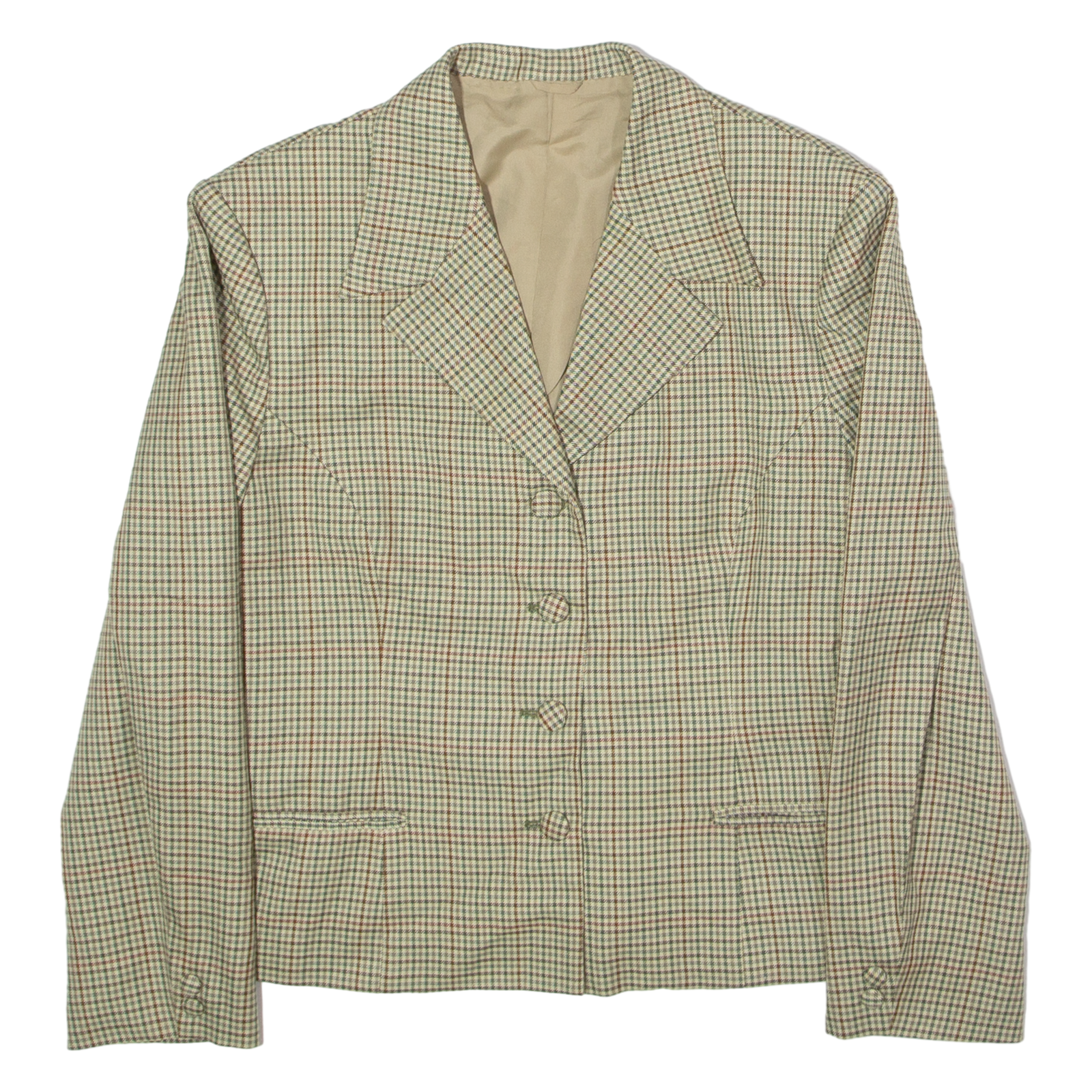 Womens Blazer Jacket Green Check M Refurbished - N/A refurbished available on Cerqular