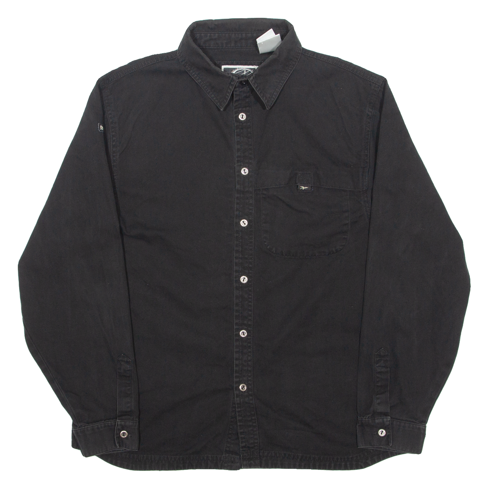 REEBOK Mens Plain Shirt Black Long Sleeve S Refurbished - N/A refurbished available on Cerqular