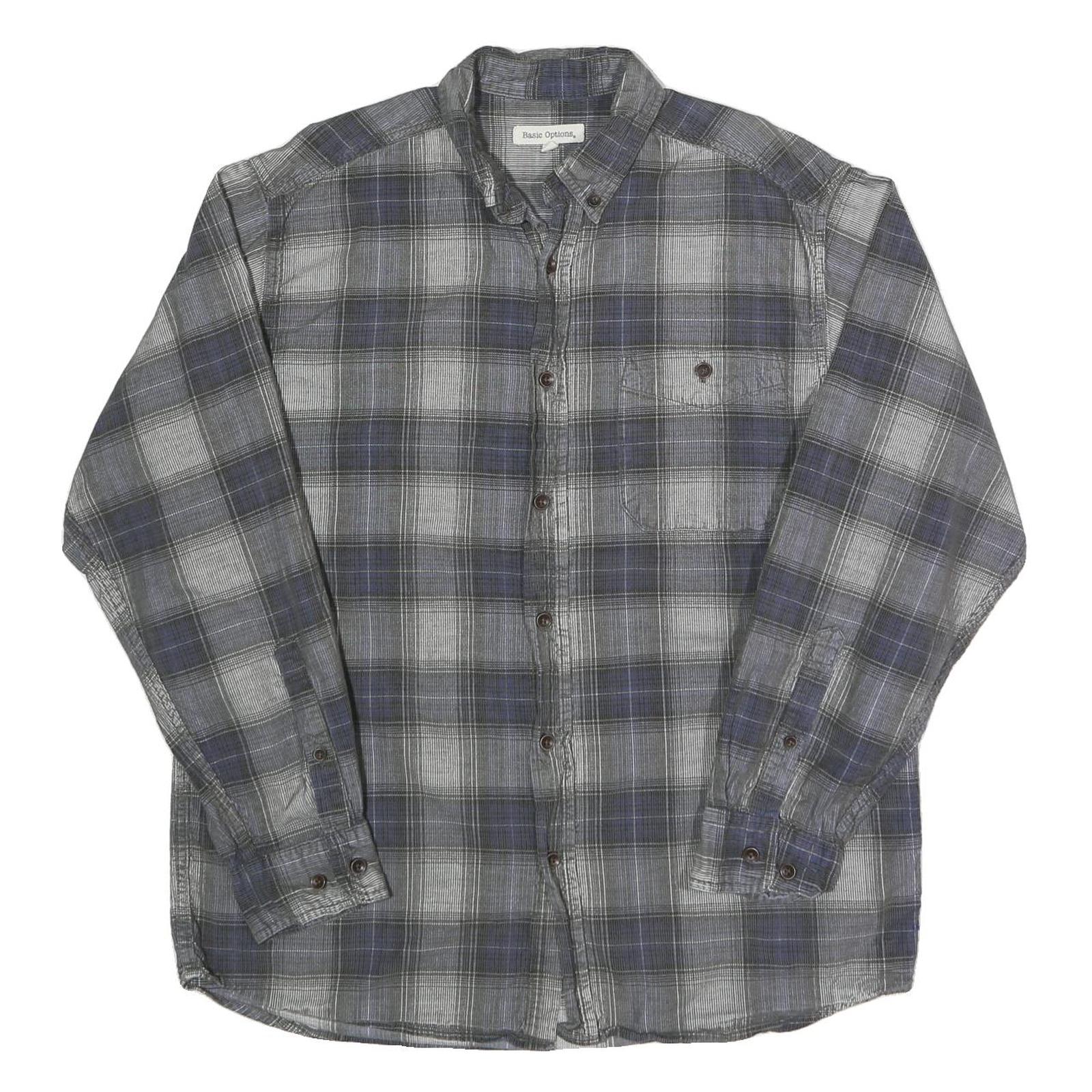 Buy BASIC OPTIONS Mens Grey & Blue Check Shirt L Casual Cotton Long Sleeve Button Refurbished - $19.49 BASIC OPTIONS Mens Grey & Blue Check Shirt L Casual Cotton Long Sleeve Button Refurbished - N/A refurbished available on Cerqular