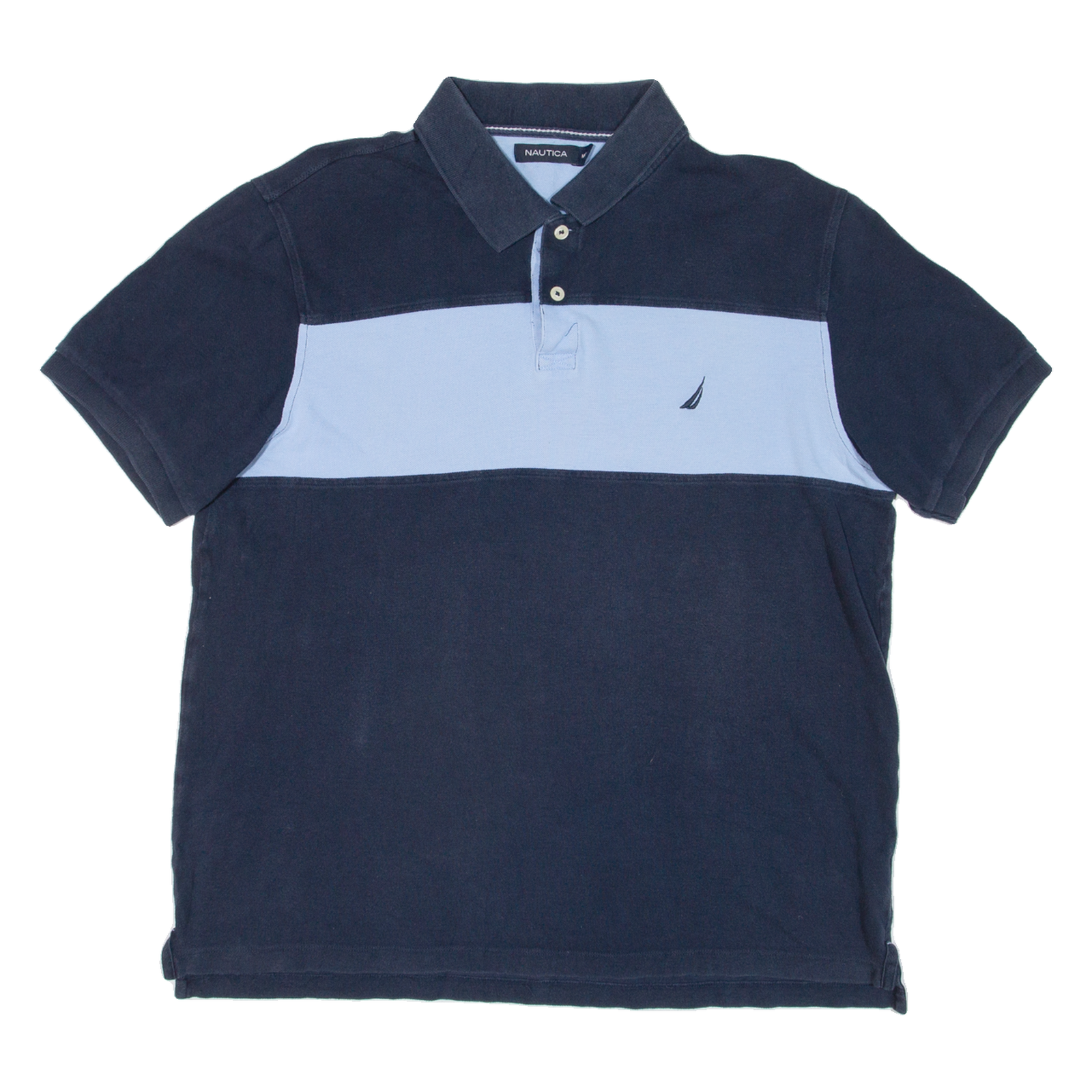 NAUTICA Mens Polo Shirt Blue Striped M Refurbished - N/A refurbished available on Cerqular