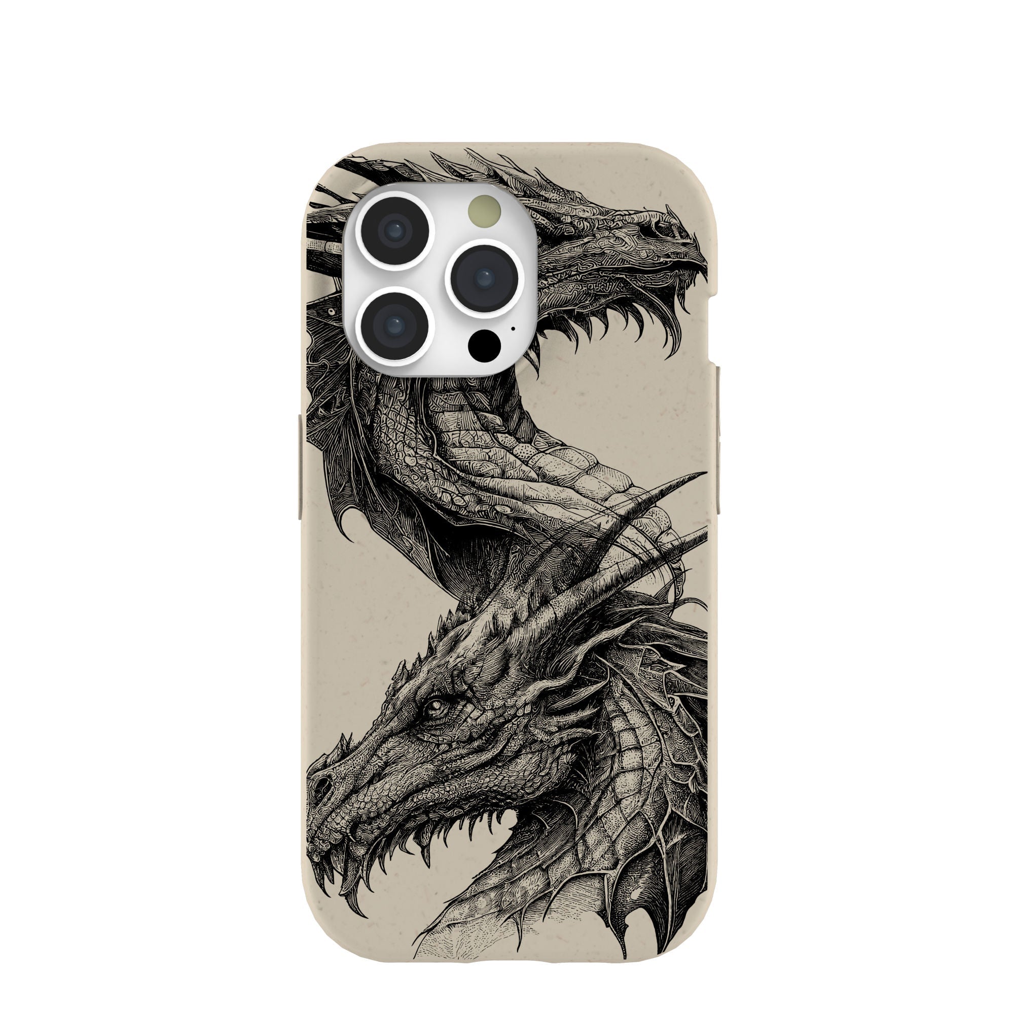 London Fog Twin Dragons iPhone 15 Pro Case Refurbished - Pela Case refurbished available on Cerqular
