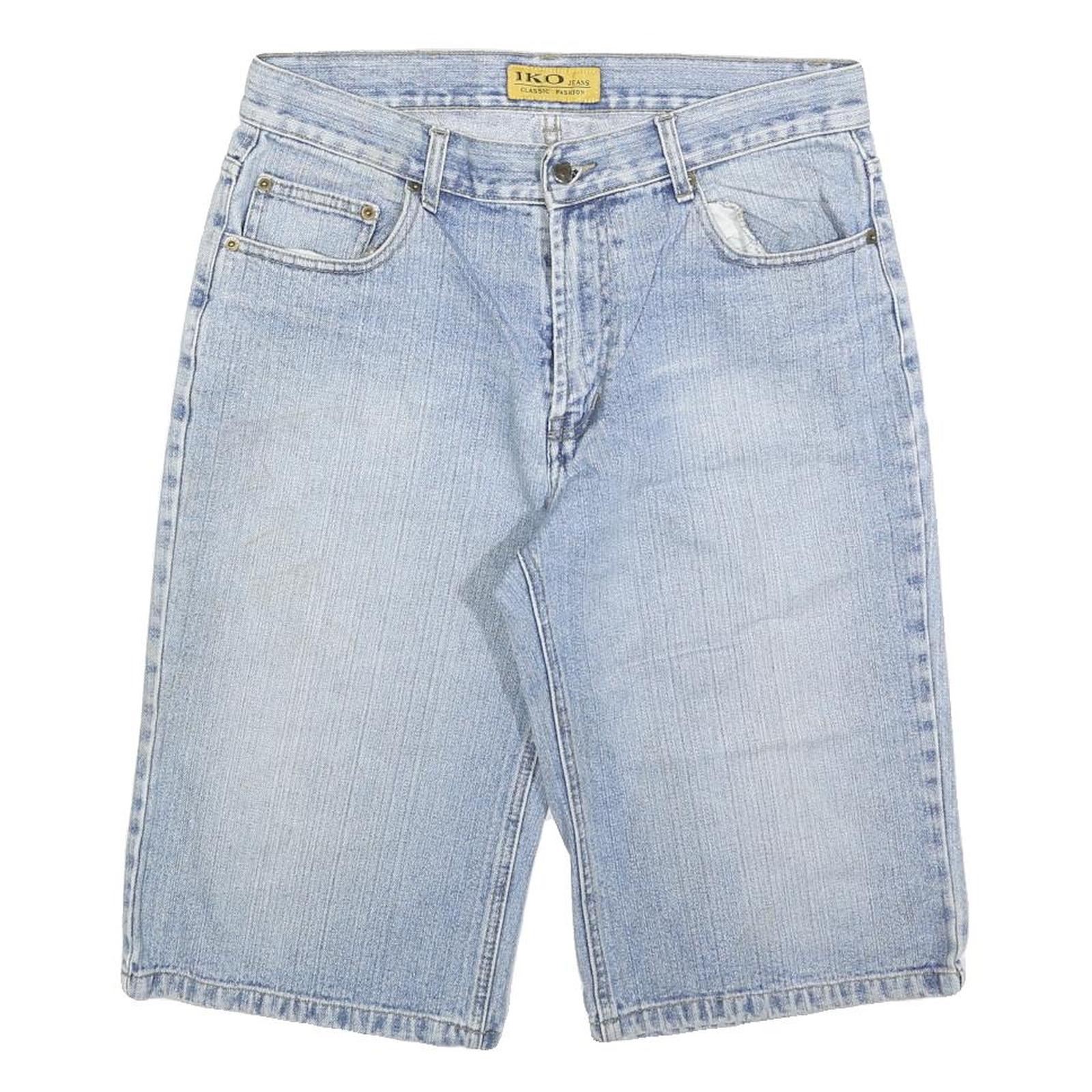 IKO Mens Denim Blue Casual Shorts M W32 Cotton Blend Classic Fashion Refurbished - N/A refurbished available on Cerqular