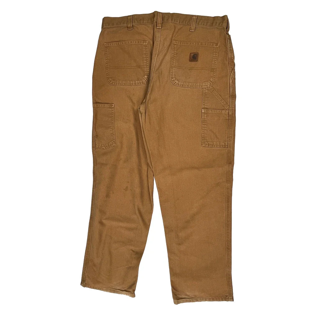 Buy Workwear Carhartt Double Knee Carpenter Trousers - 38W 31L Brown Cotton Refurbished - $73.69 Workwear Carhartt Double Knee Carpenter Trousers - 38W 31L Brown Cotton Refurbished - Thrifted (note: this is a term often used to describe second- refurbished available on Cerqular