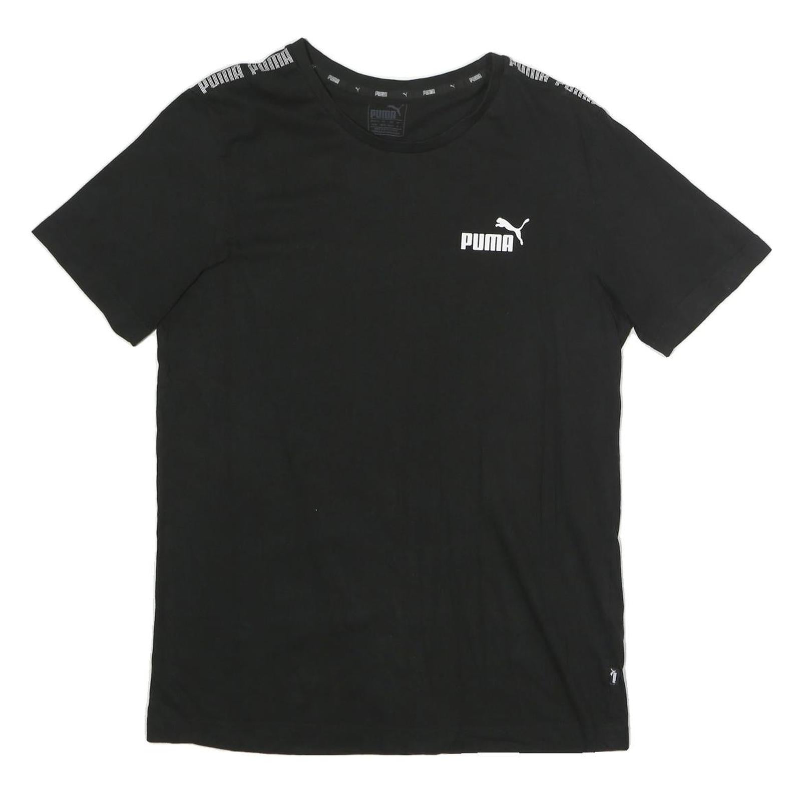 PUMA Mens Black Graphic T-Shirt M Short Sleeve Crew Neck Logo Print Refurbished - N/A refurbished available on Cerqular