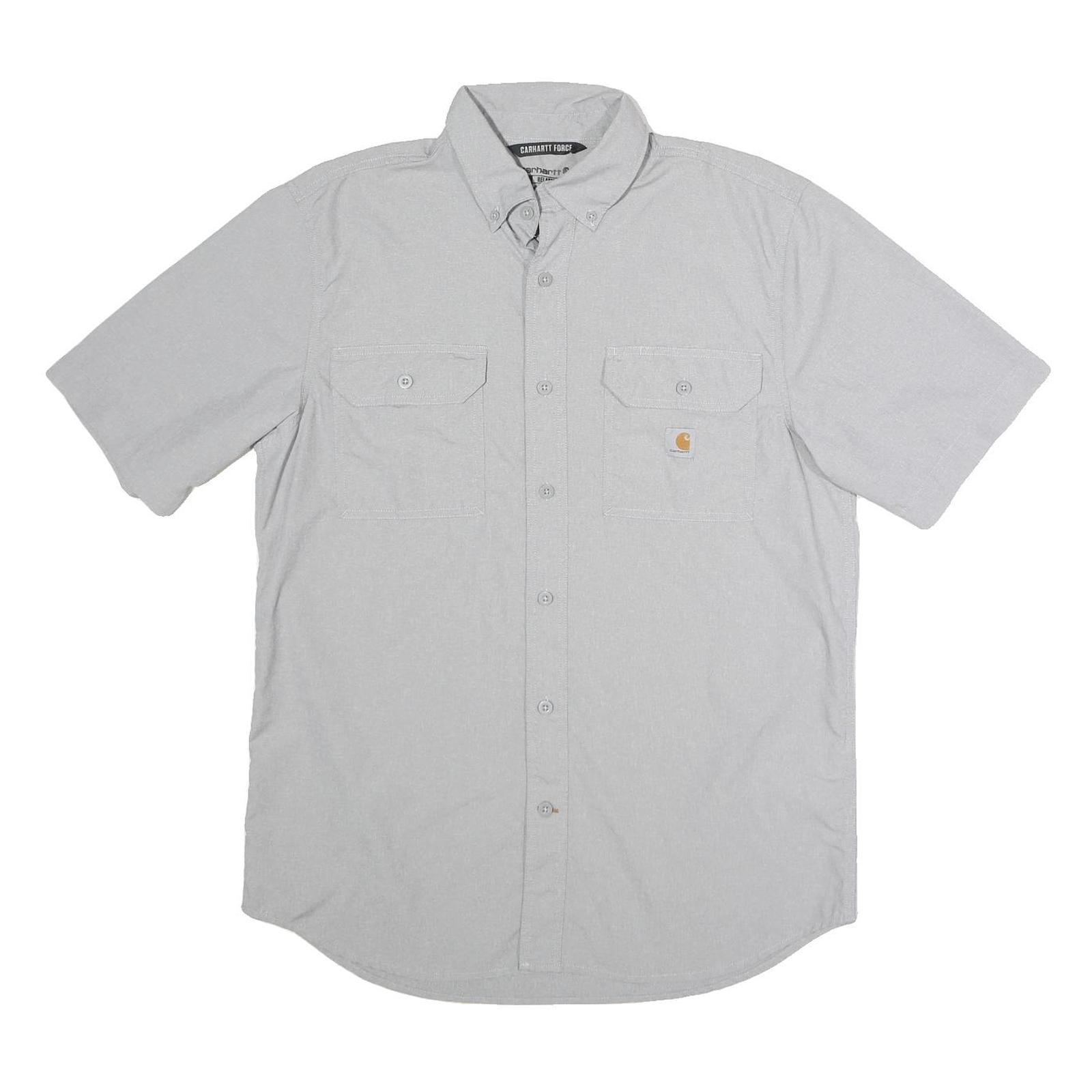 CARHARTT Mens Grey Workwear Polyester Blend Shirt M Button Down Pockets Refurbished - N/A refurbished available on Cerqular